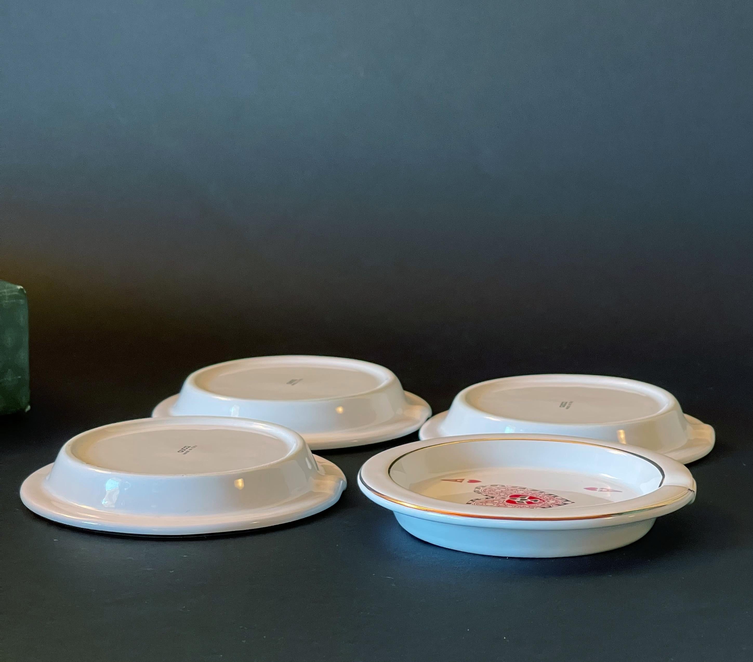 GUCCI Vintage Set of 4 Card Change Tray or Ashtrays For Sale 7