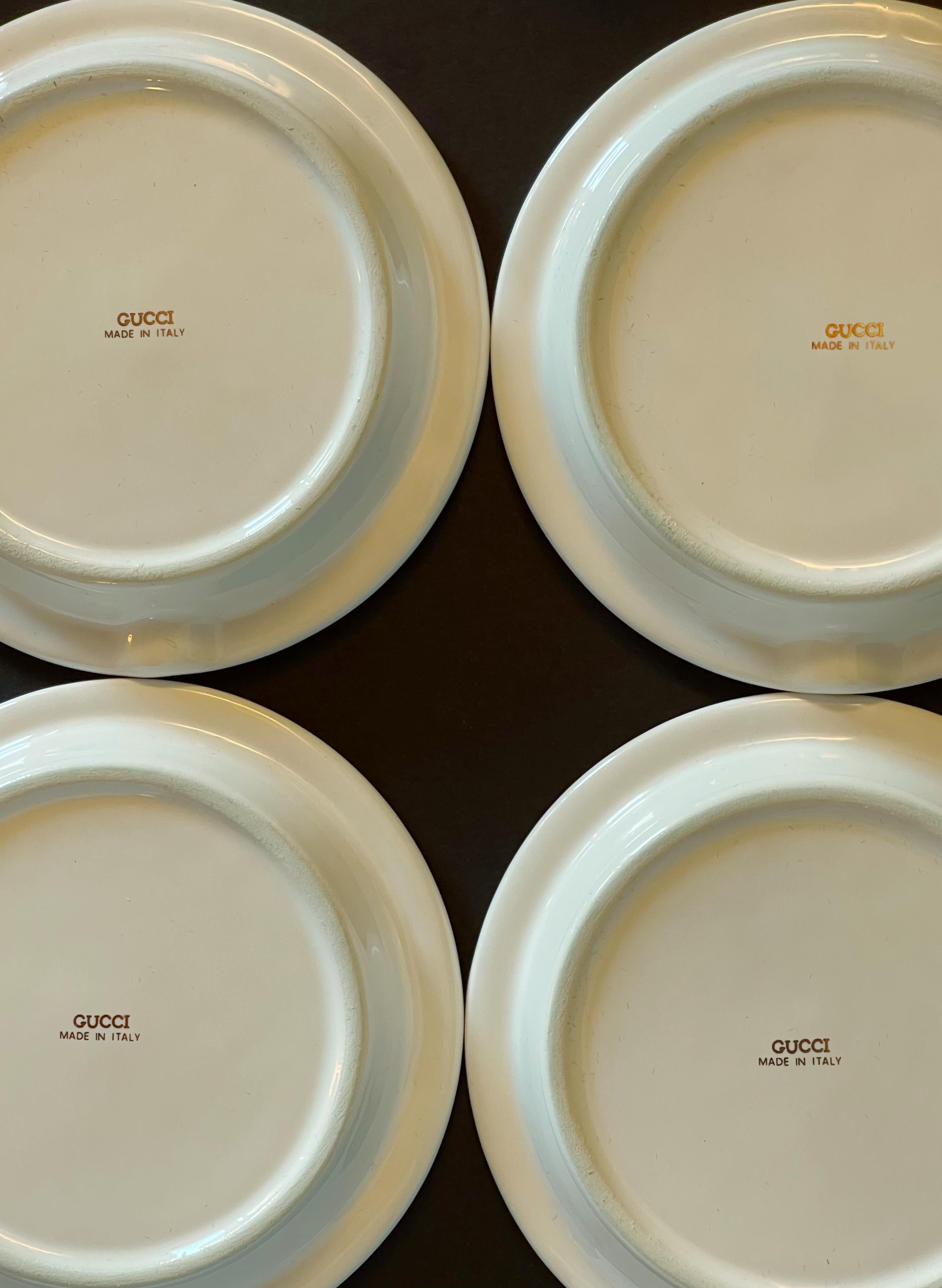 GUCCI Vintage Set of 4 Card Change Tray or Ashtrays For Sale 8