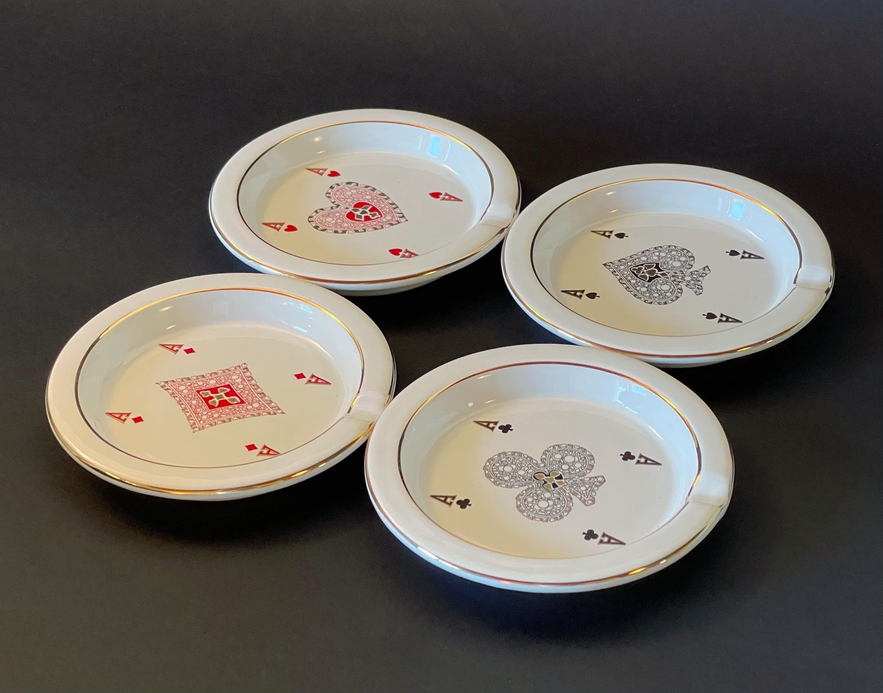 GUCCI Vintage Set of 4 Card Change Tray or Ashtrays For Sale 1