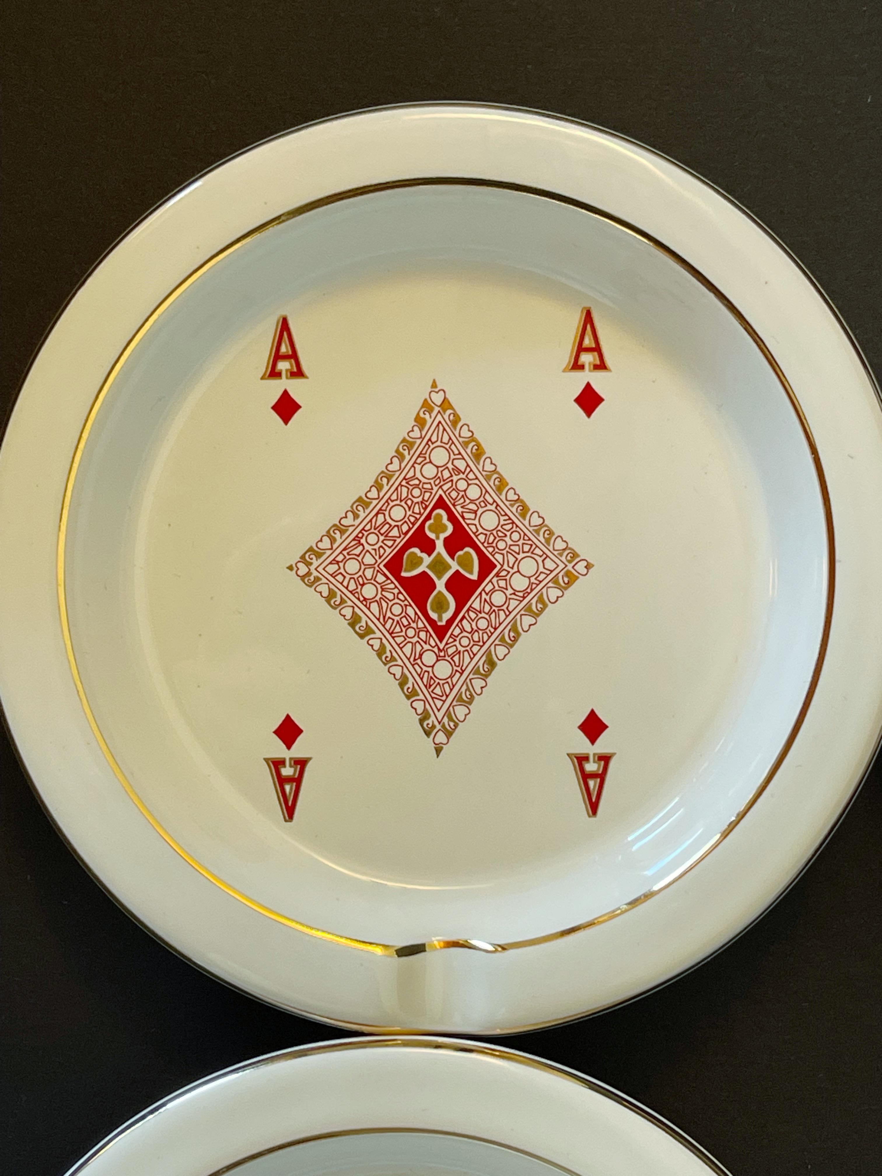 GUCCI Vintage Set of 4 Card Change Tray or Ashtrays For Sale 3