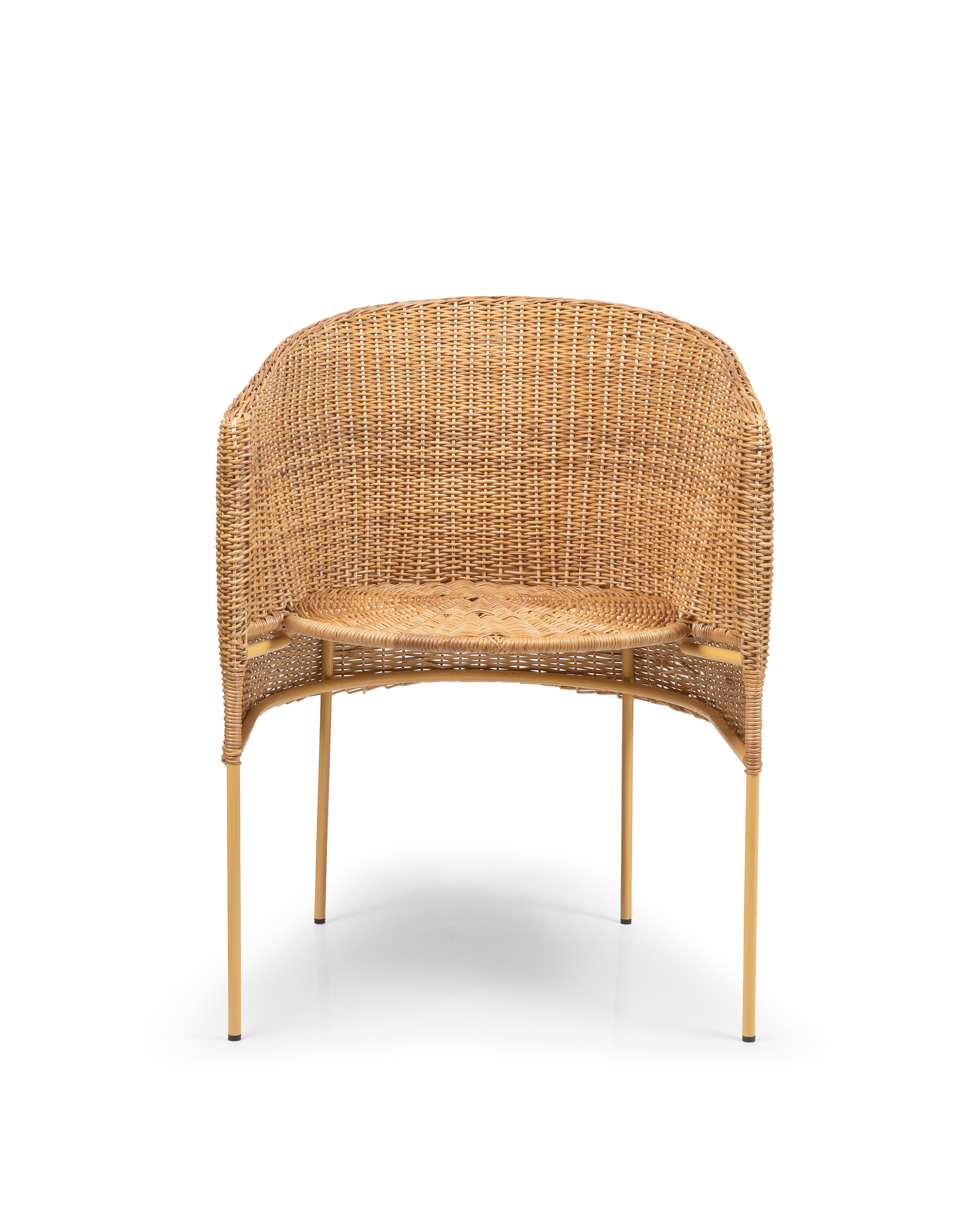 Modern Set of 4 Caribe Natural Lounge Chair by Sebastian Herkner For Sale