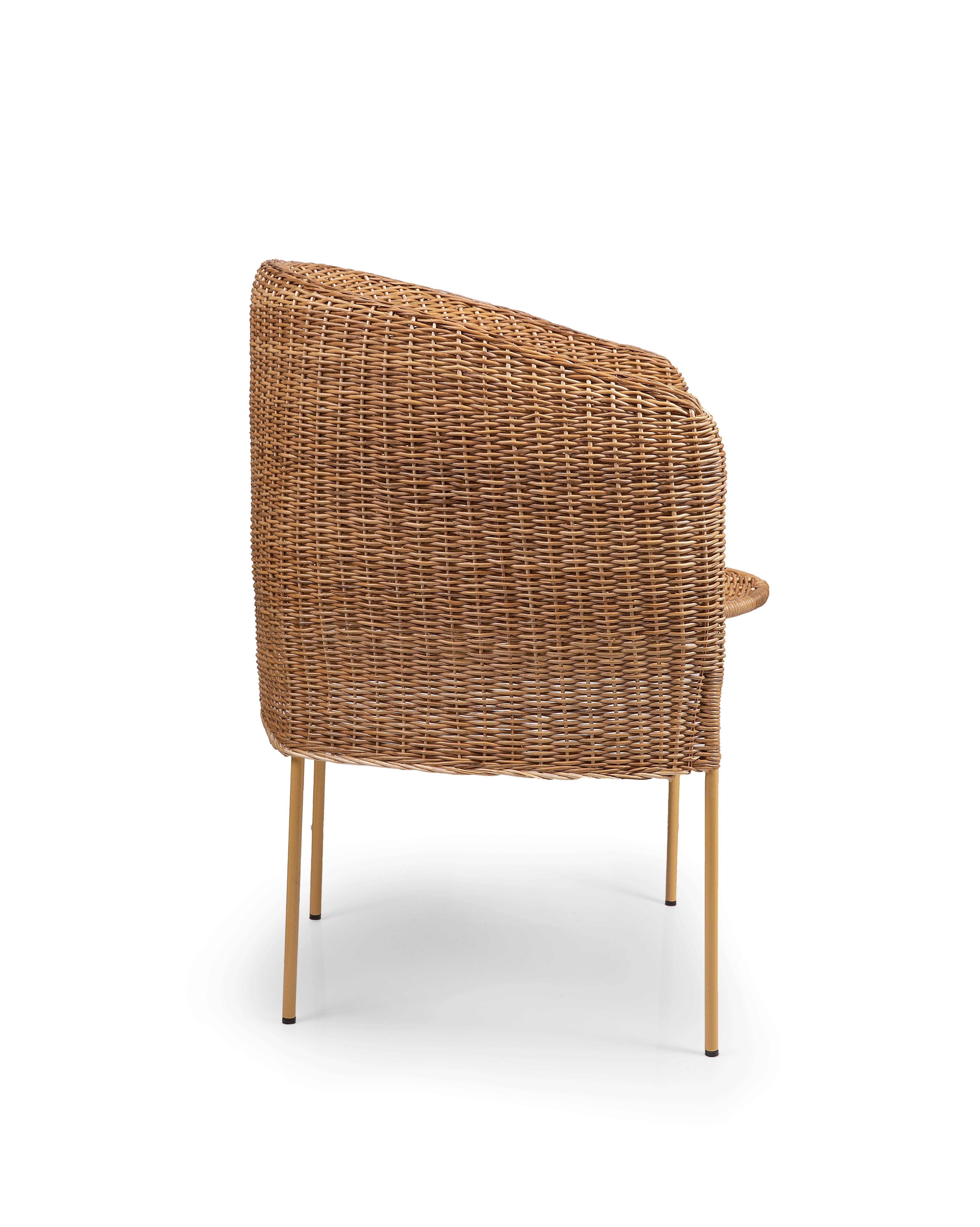 German Set of 4 Caribe Natural Lounge Chair by Sebastian Herkner For Sale