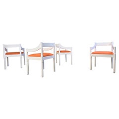 Set of 4 Carimate armchairs by Vico Magistretti, 1960s