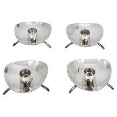 Juego de 4 candeleros pequeños Carl Cohr Denmark de plata de ley 21305