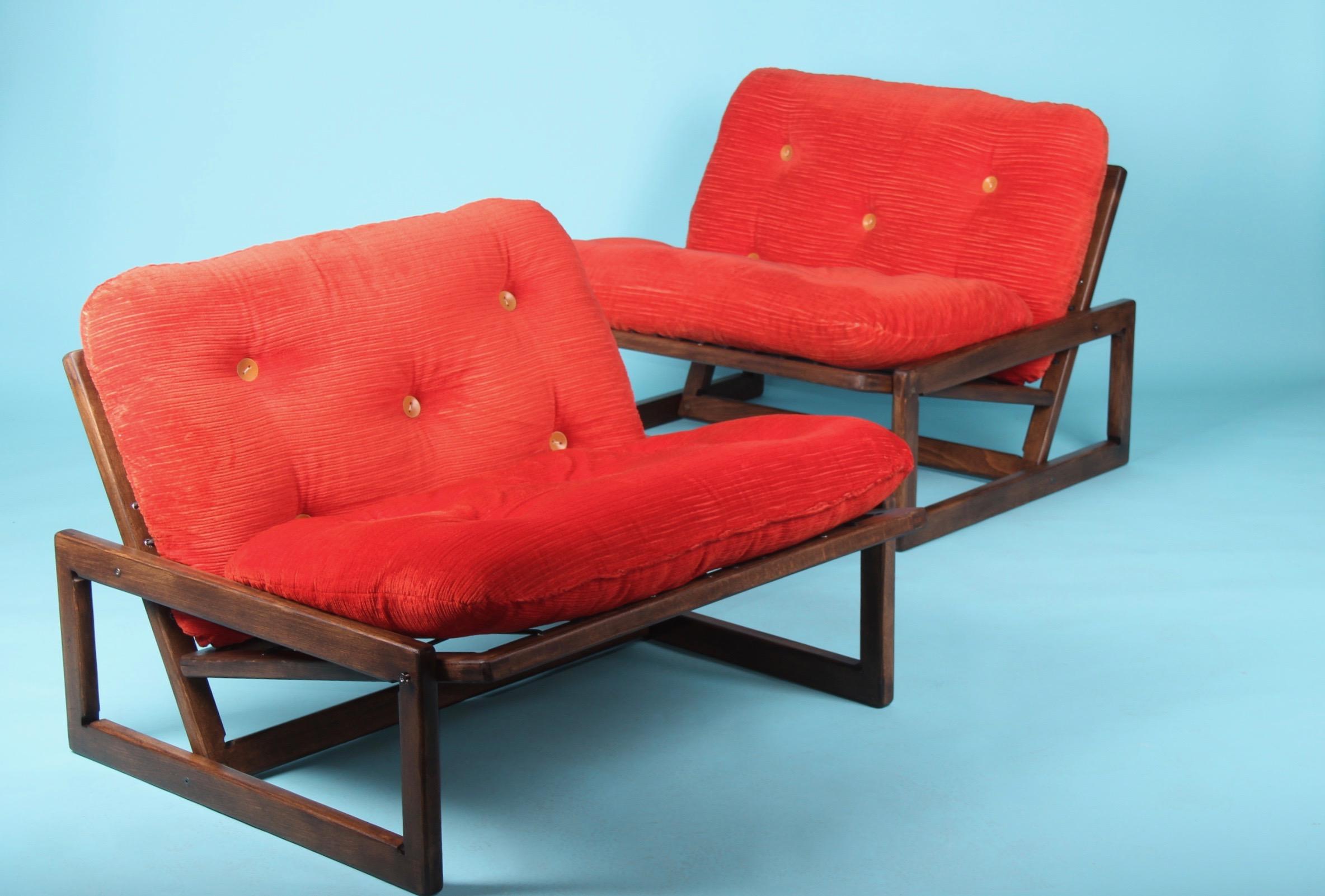 Set of 4 'Carlotta' lounge chairs by Afra & Tobia Scarpa for Cassina.