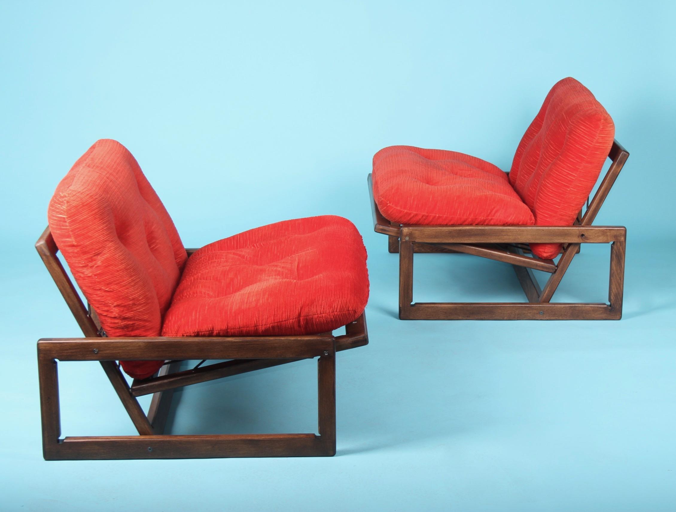 Italian Set of 4 'Carlotta' Lounge Chairs by Afra & Tobia Scarpa for Cassina