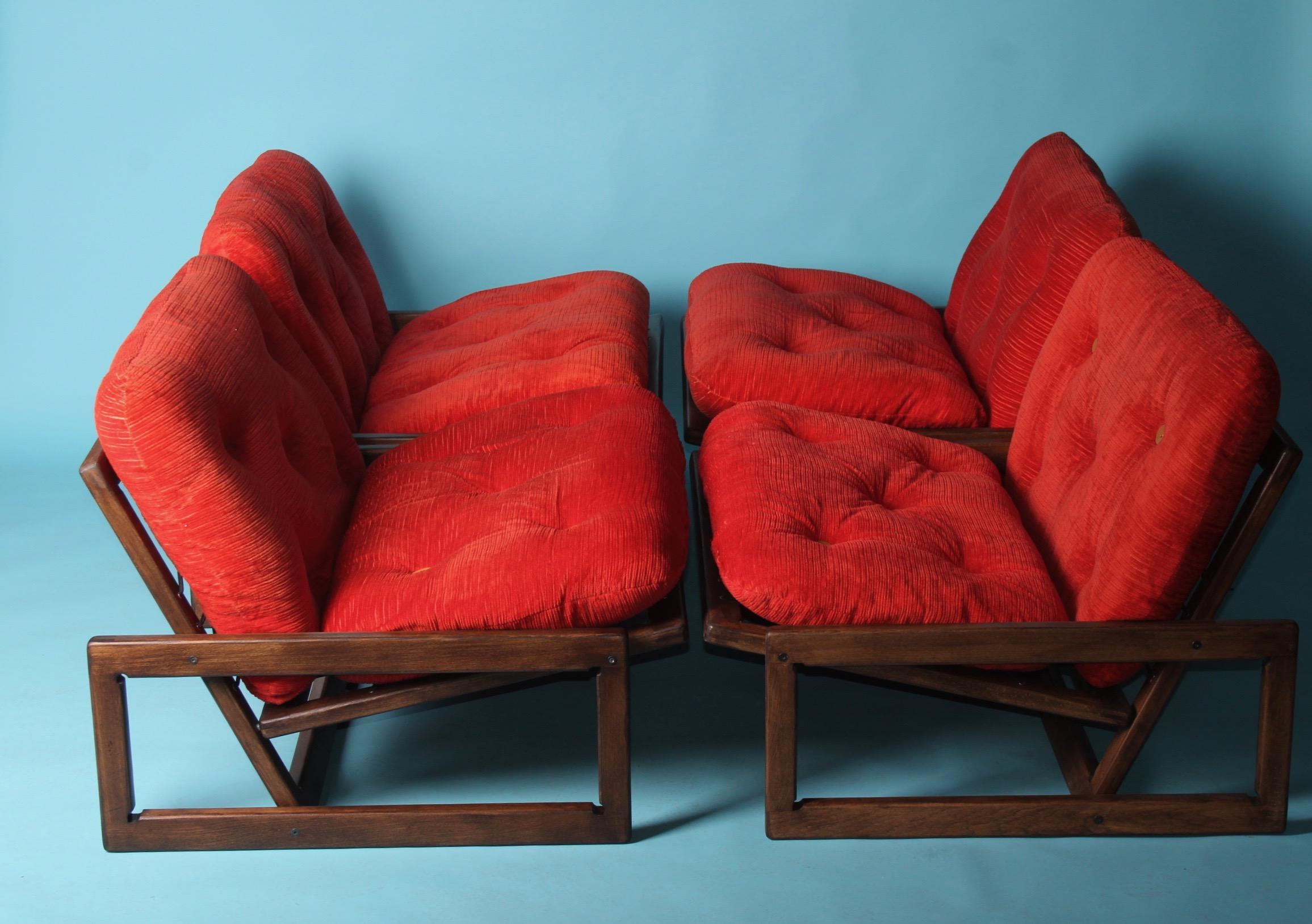 Mid-20th Century Set of 4 'Carlotta' Lounge Chairs by Afra & Tobia Scarpa for Cassina