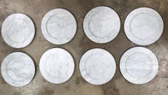 Set of 4 Carrara Marble Dinner Plates or Plate, Italy