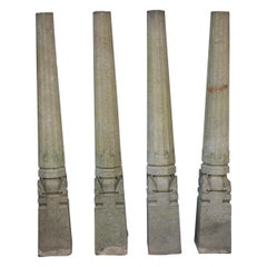 Set of 4 Carved Granite Columns
