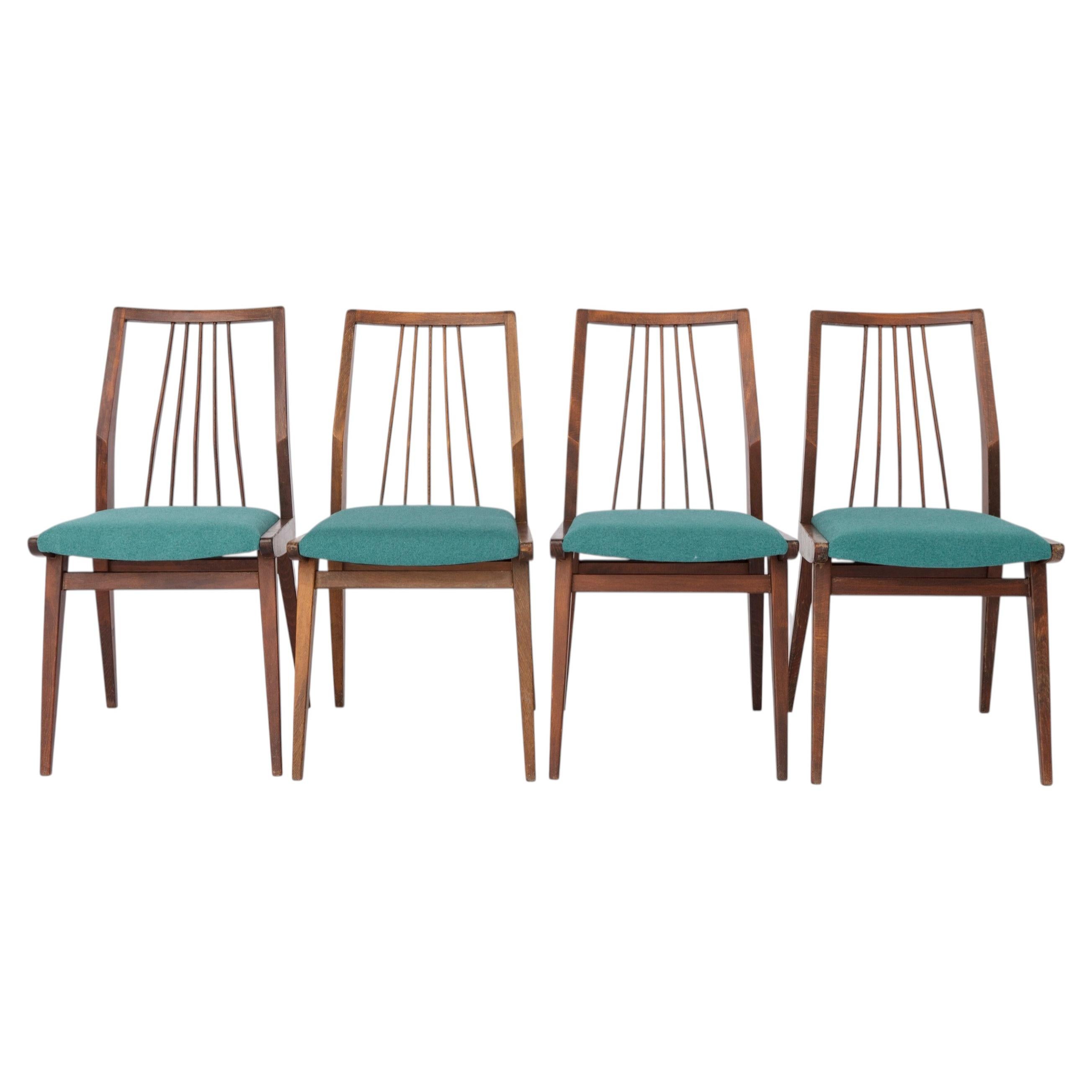 4er Set Casala Esszimmerstühle, Deutschland 1960er Jahre, Mid Century Buchenholzstühle mit