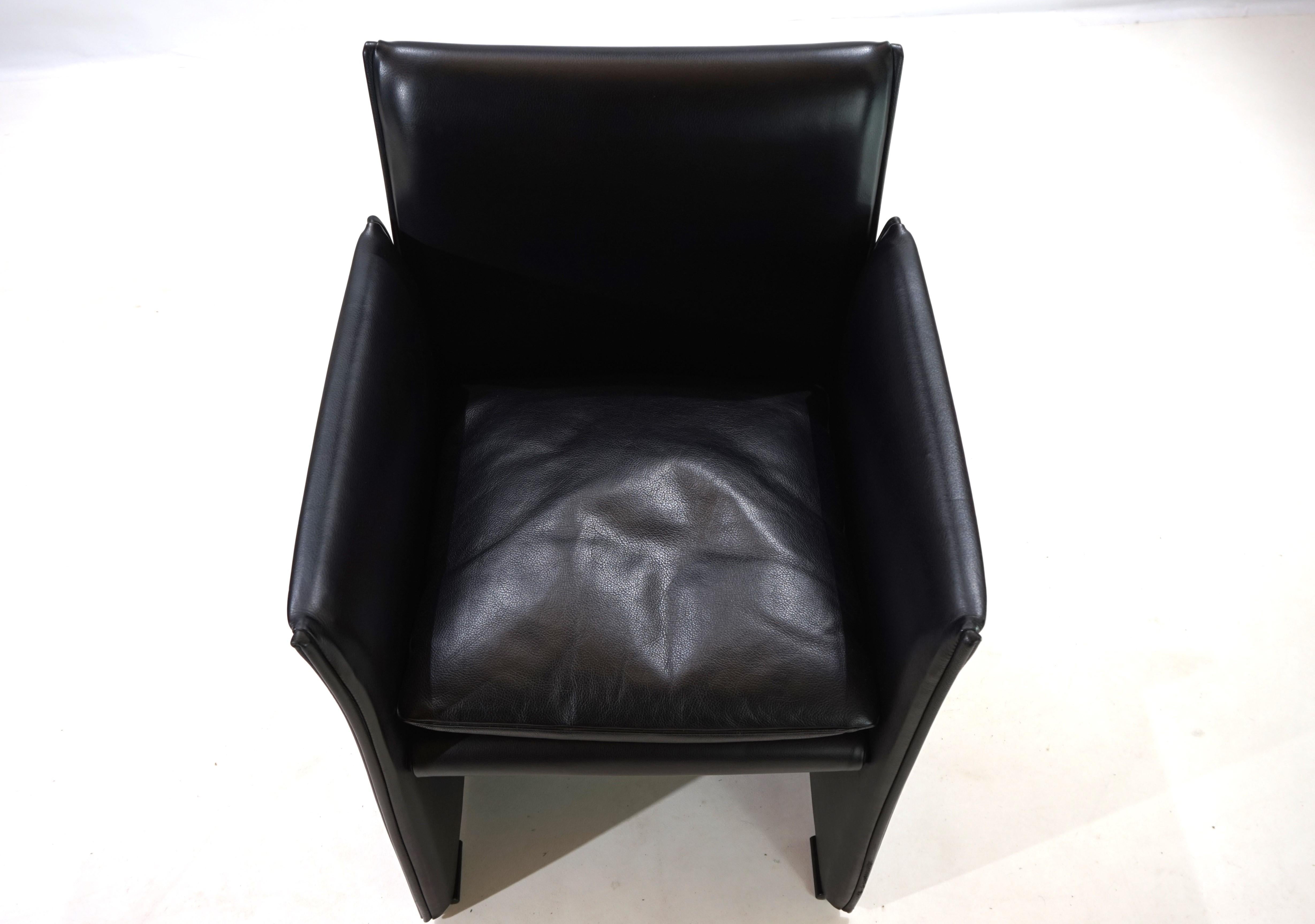 Set di 4 sedie da pranzo in pelle Cassina Break 401 di Mario Bellini, 1970 13