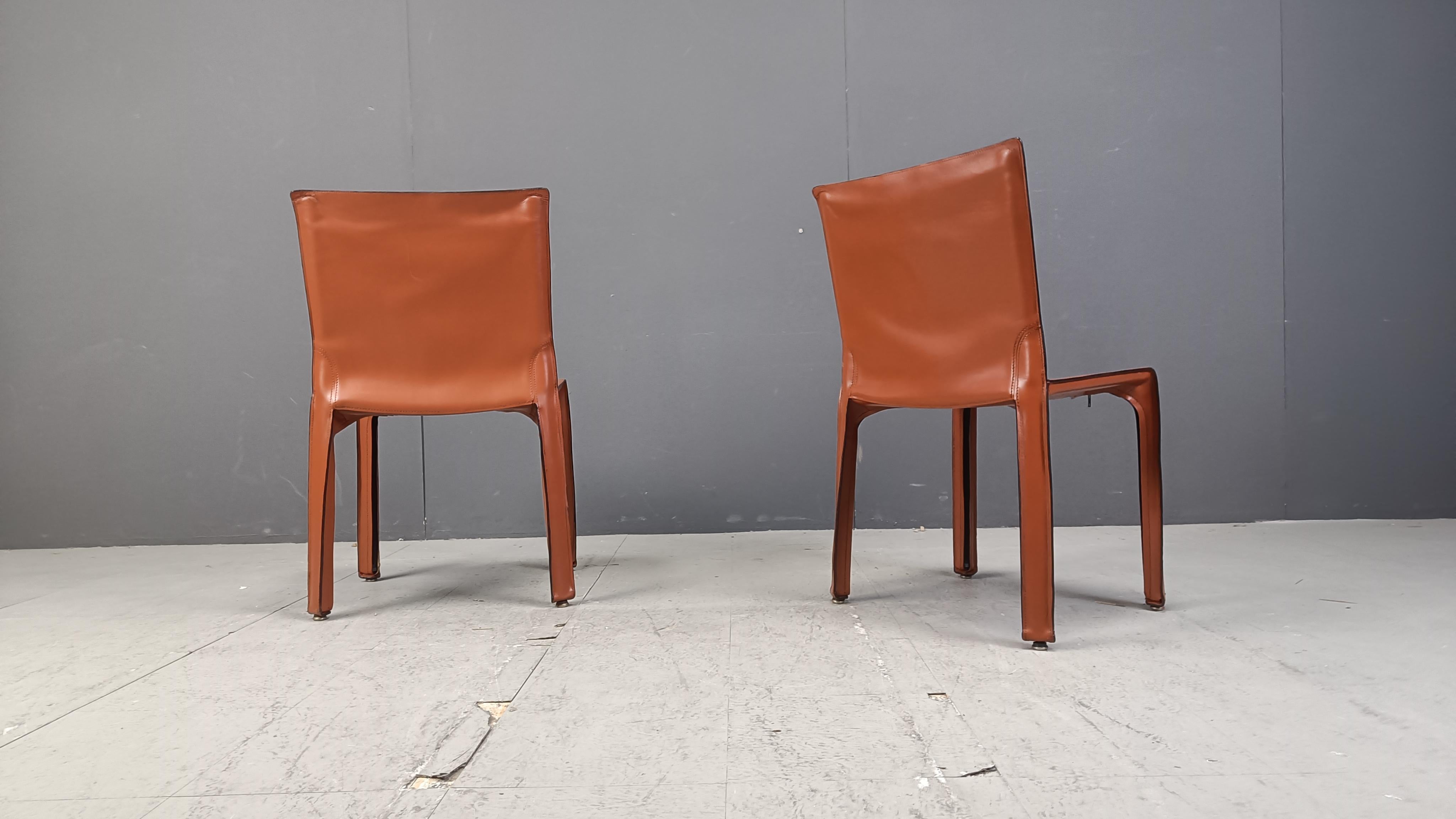 Set of 4 Cassina Cab Chairs by Mario Bellini, 1980s 4
