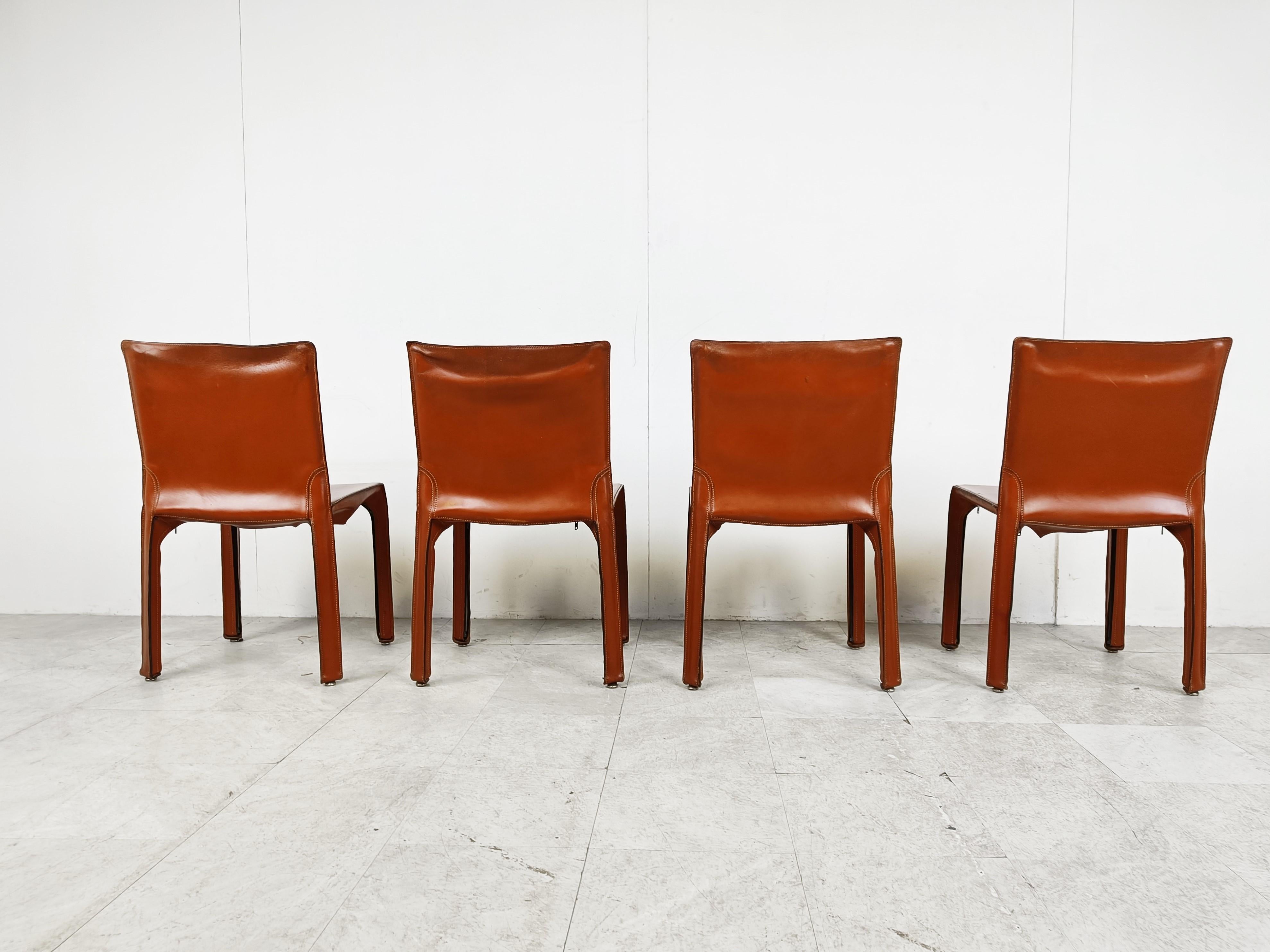 Late 20th Century Set of 4 Cassina Cab Chairs by Mario Bellini, 1980s