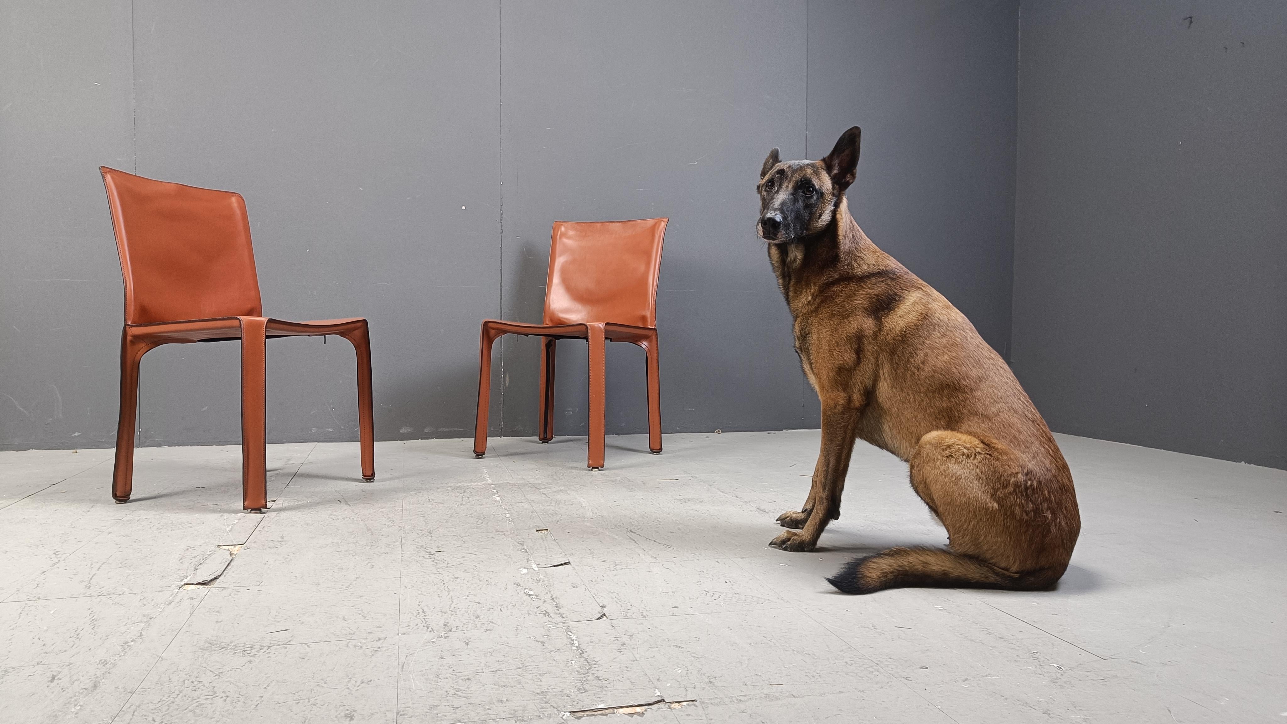 Set of 4 Cassina Cab Chairs by Mario Bellini, 1980s 2