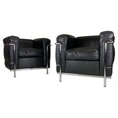 Set of 4 Cassina LC2 Armchairs by Perriand, Le Corbusier & Jeanneret