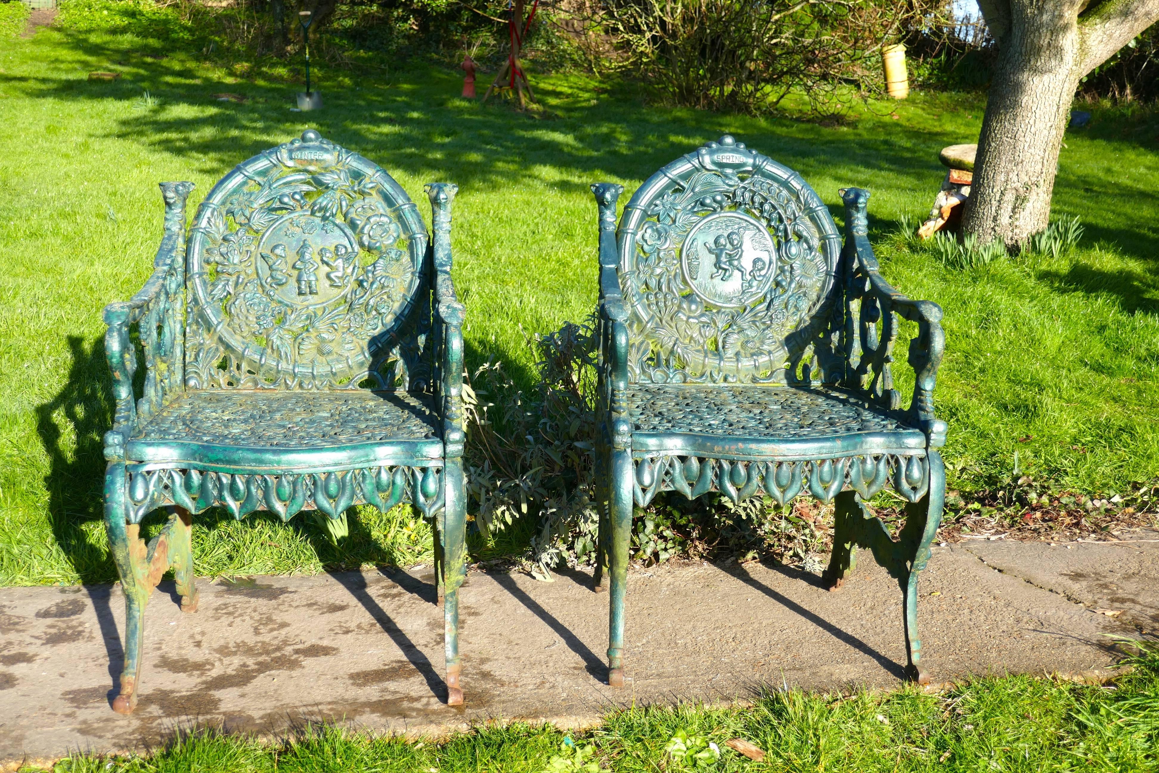 cast iron garden chairs