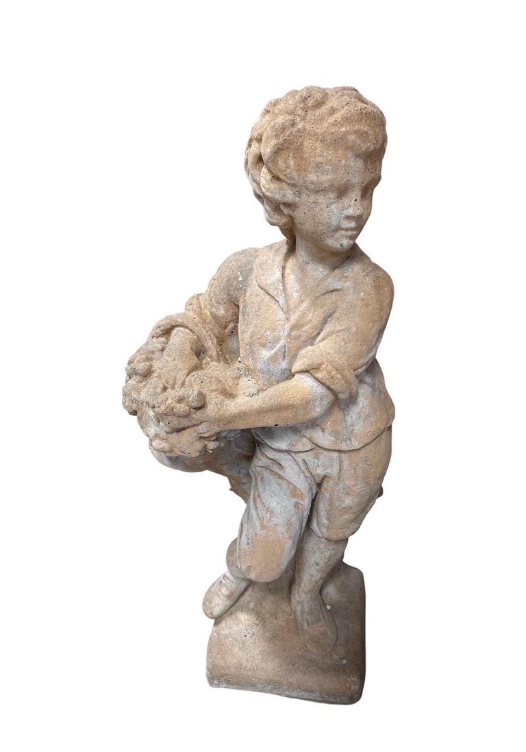 Set of 4 Cast Stone Four Seasons Outdoor Statuary Sculptures For Sale at 1stDibs