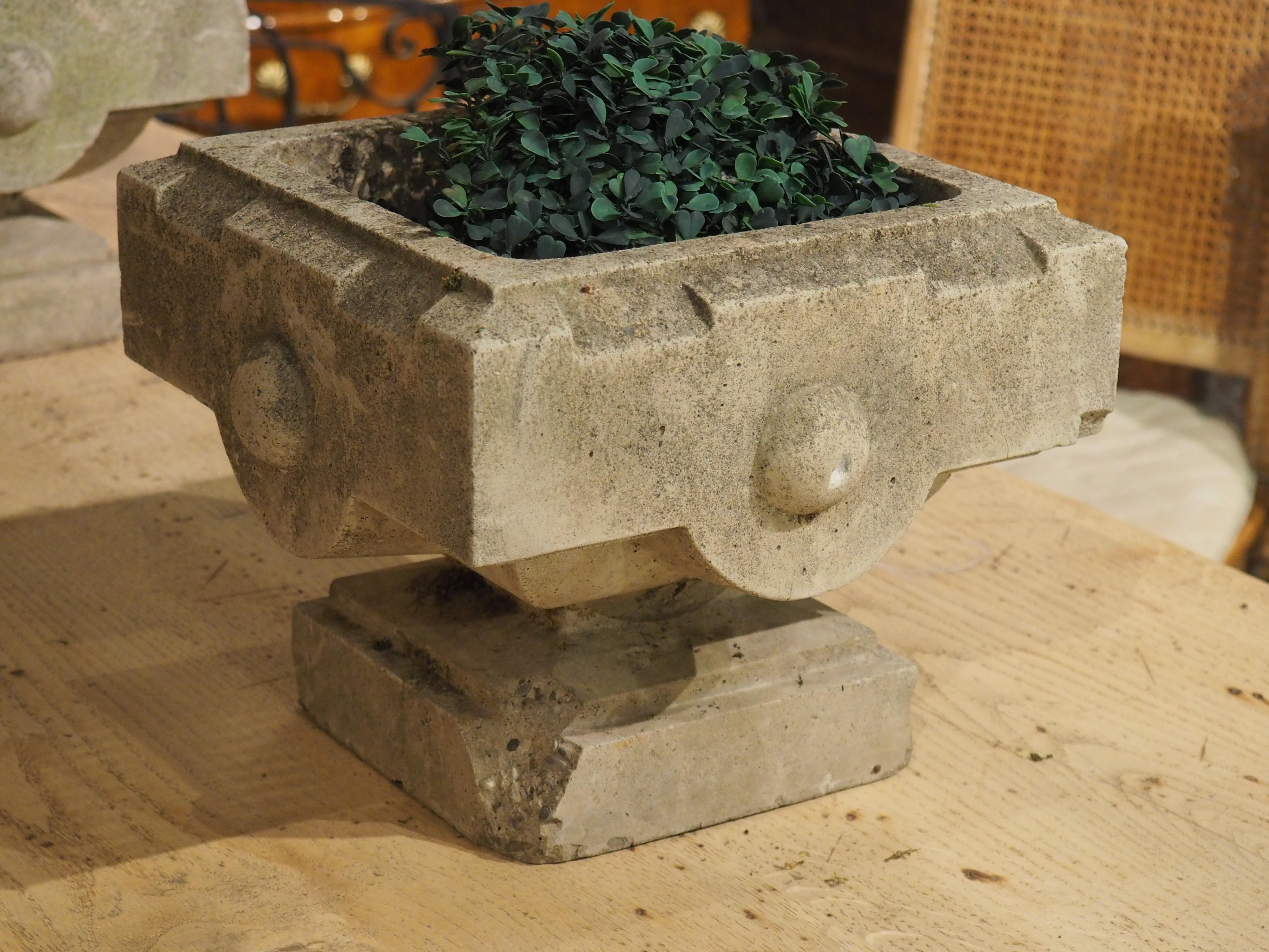 Set of 4 Cast Stone Jardiniere Planters from the North of France, Circa 1950 5