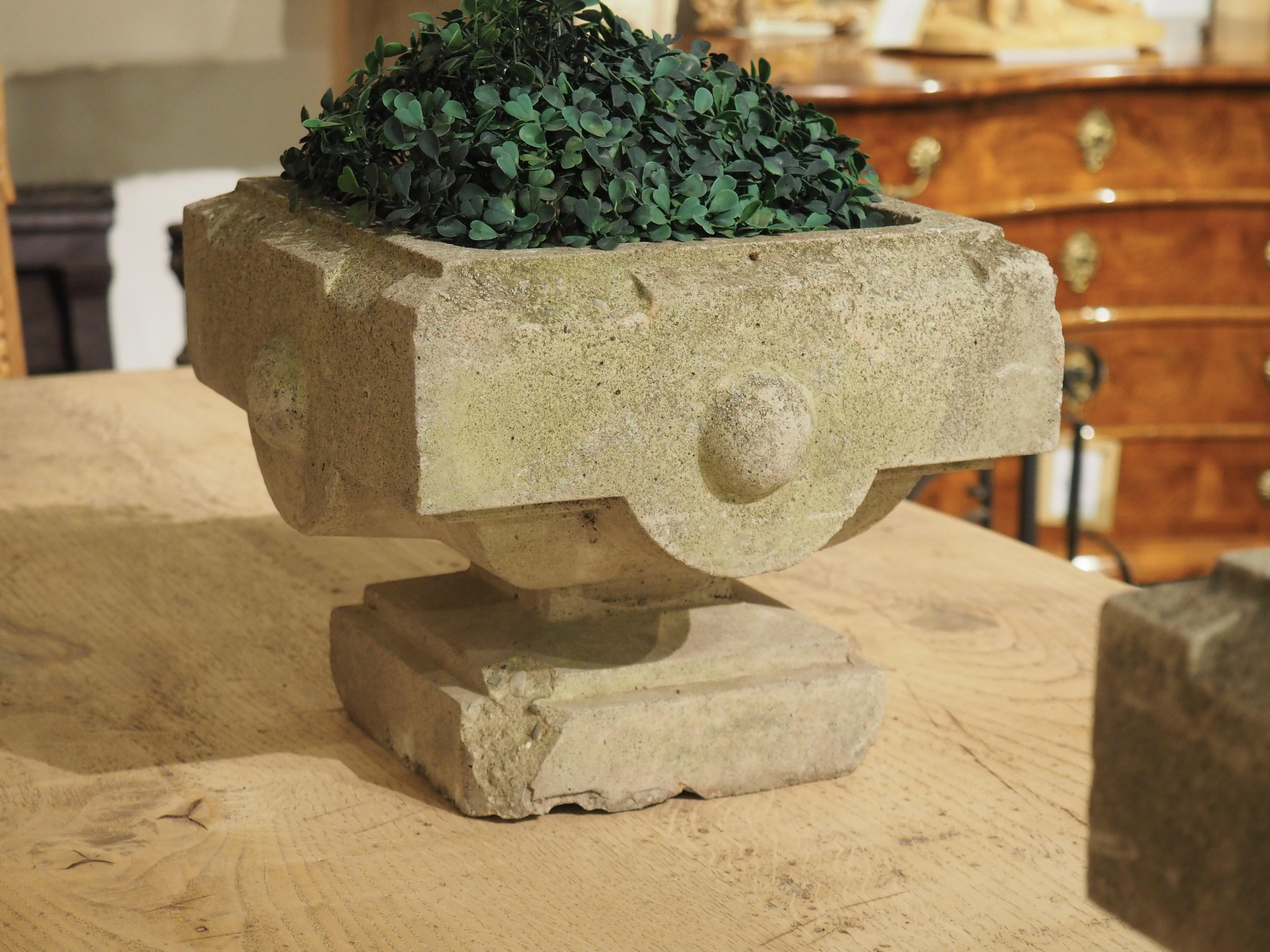 Set of 4 Cast Stone Jardiniere Planters from the North of France, Circa 1950 6