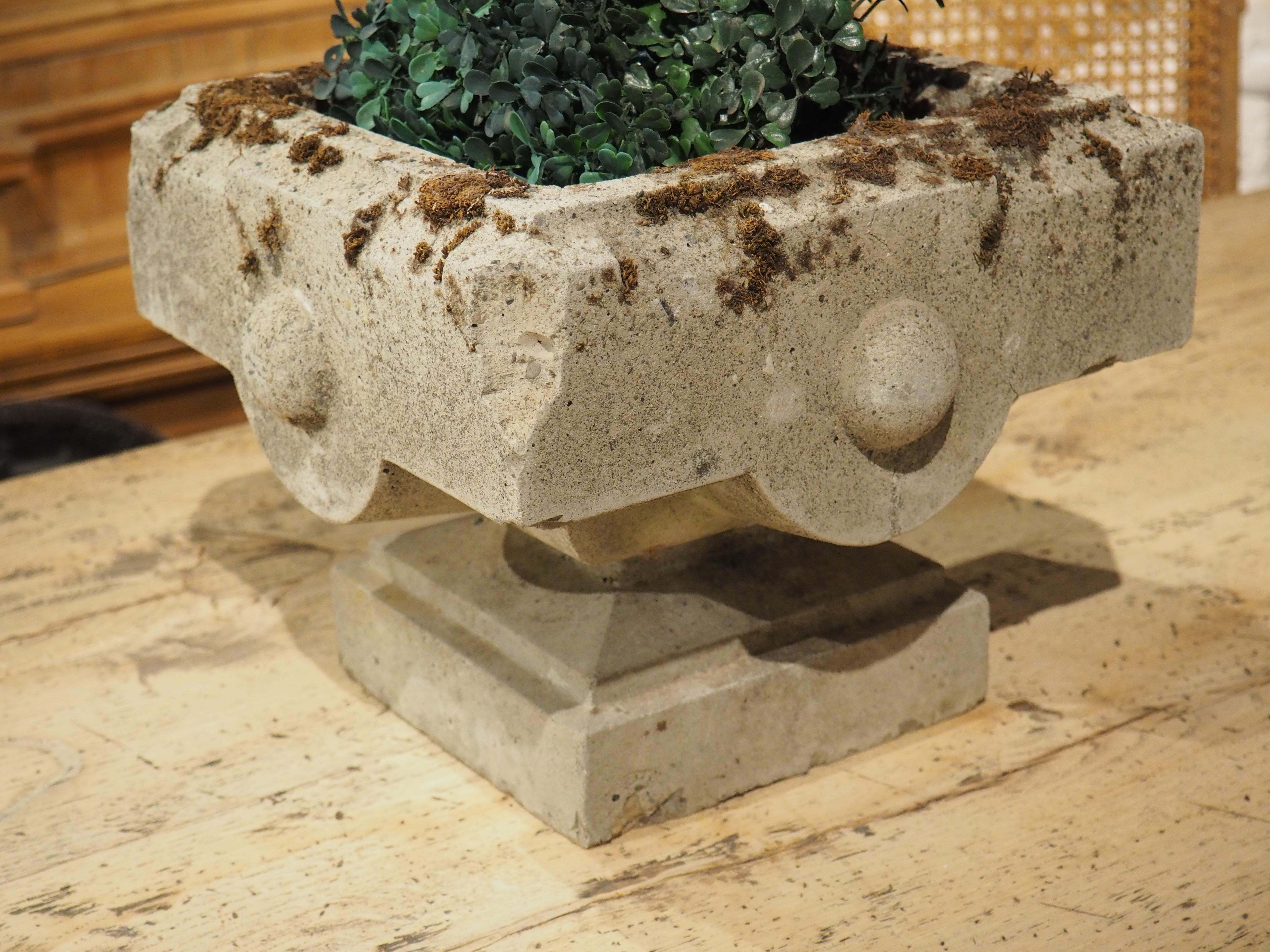20th Century Set of 4 Cast Stone Jardiniere Planters from the North of France, Circa 1950
