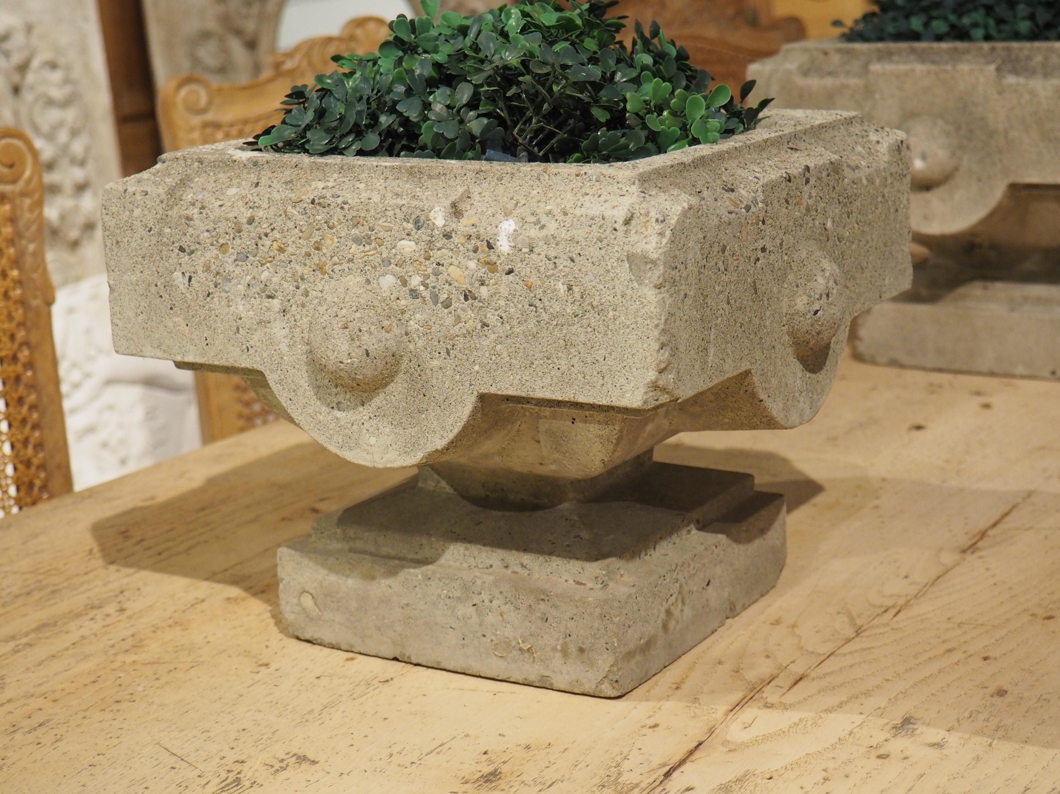 Set of 4 Cast Stone Jardiniere Planters from the North of France, Circa 1950 1