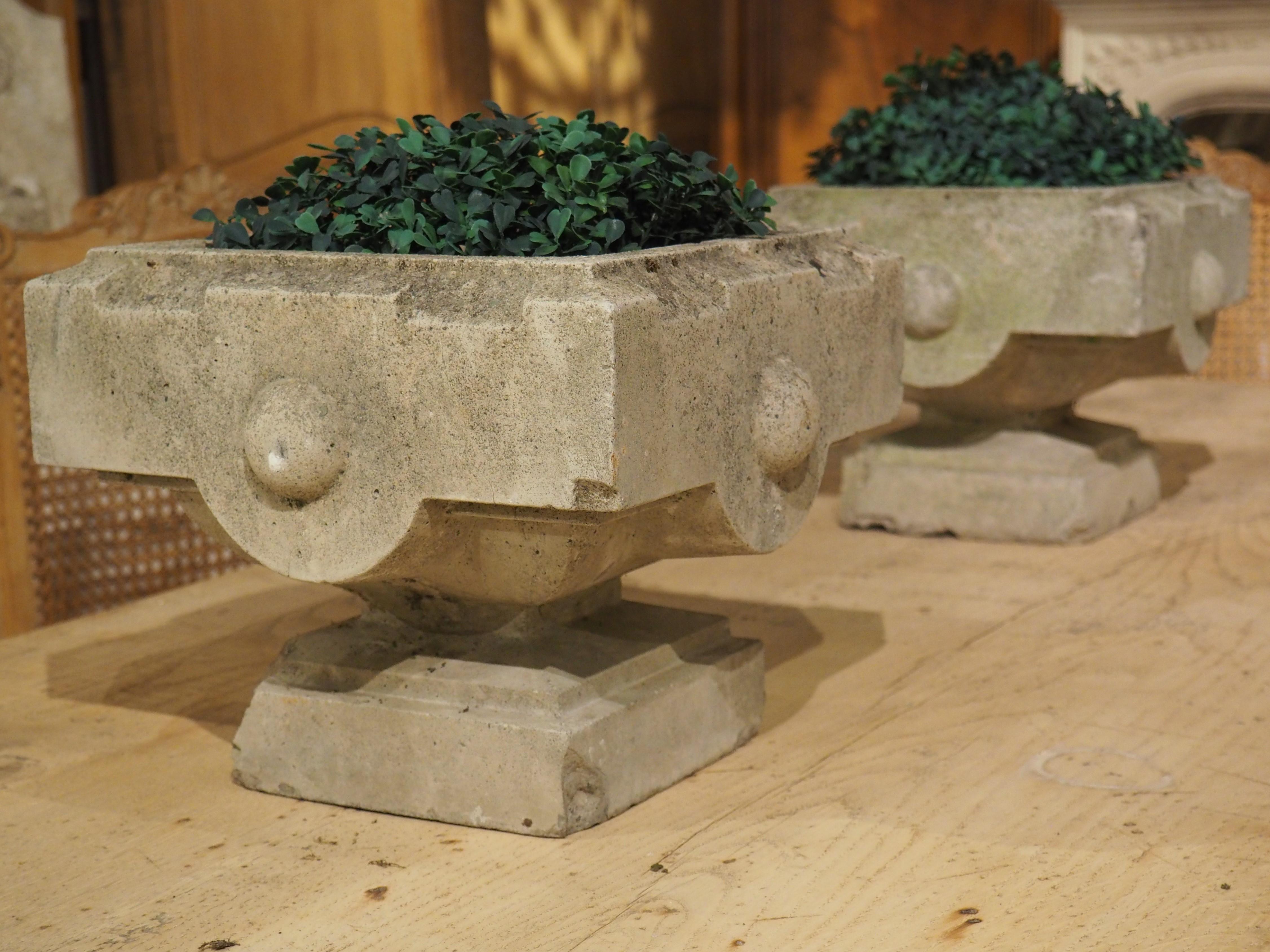 Set of 4 Cast Stone Jardiniere Planters from the North of France, Circa 1950 2
