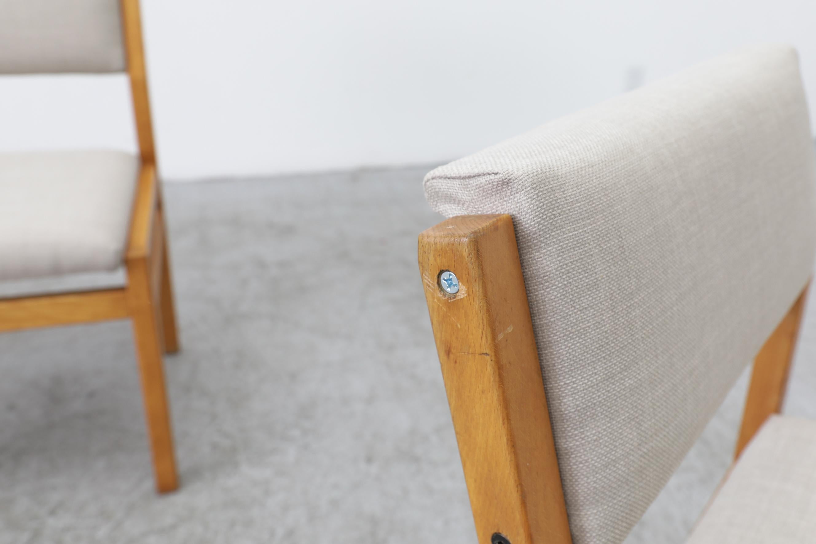 Ensemble de 4 chaises en hêtre Cees Braakman pour Beeche, modèle SA07, avec assise en gris perle en vente 13