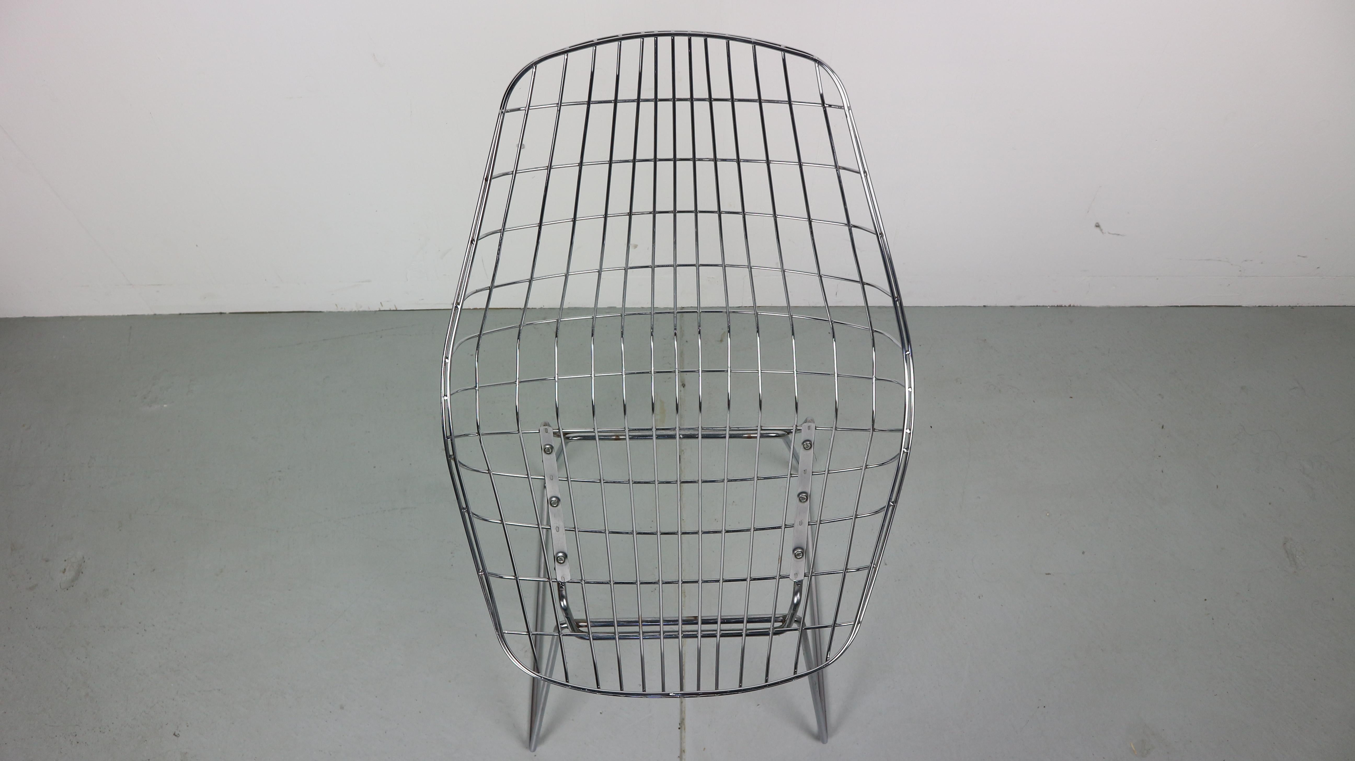 Set of 4 Cees Braakman Pastoe SM05 Wire Chairs 11