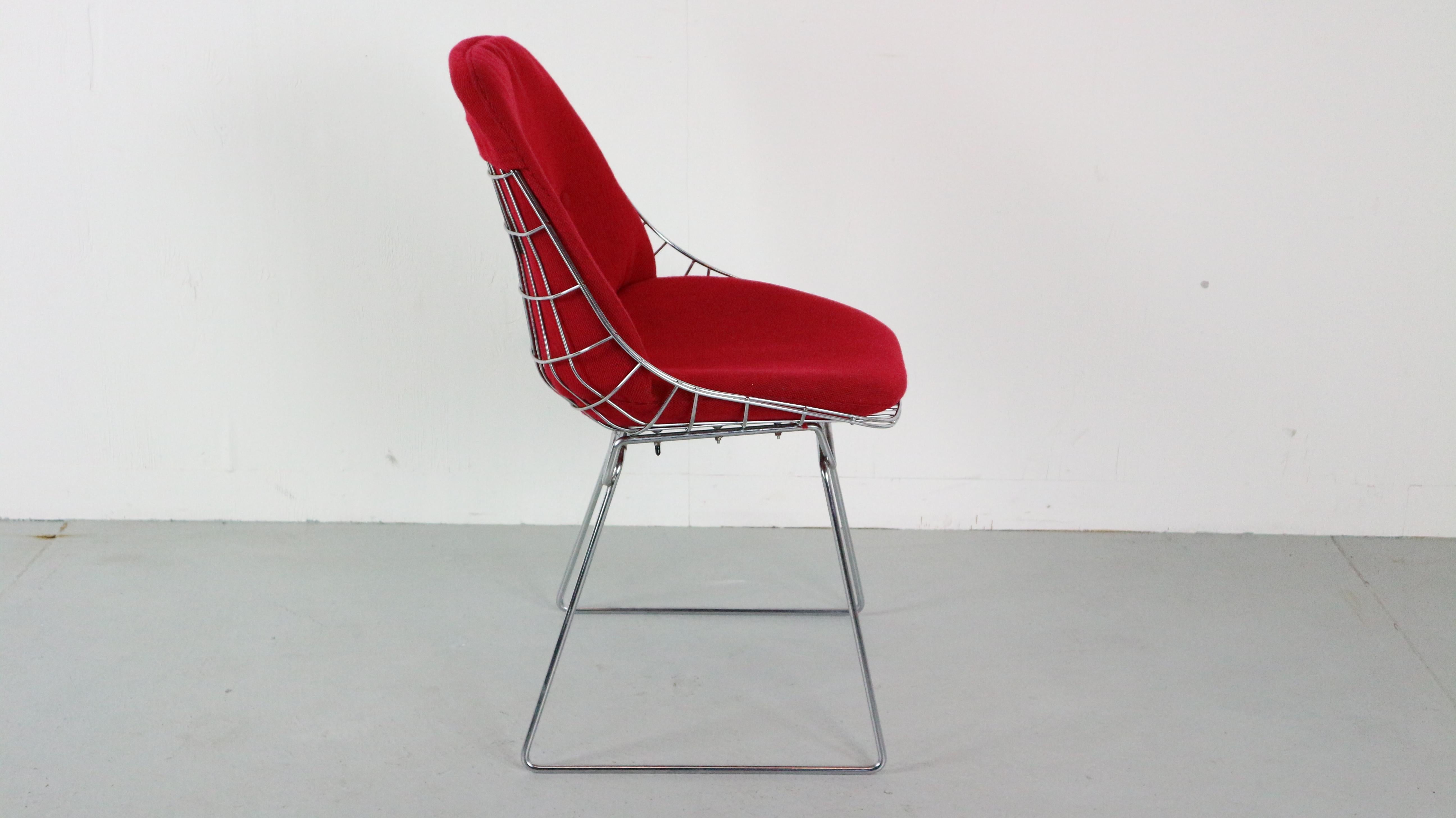 Mid-Century Modern Set of 4 Cees Braakman Pastoe SM05 Wire Chairs