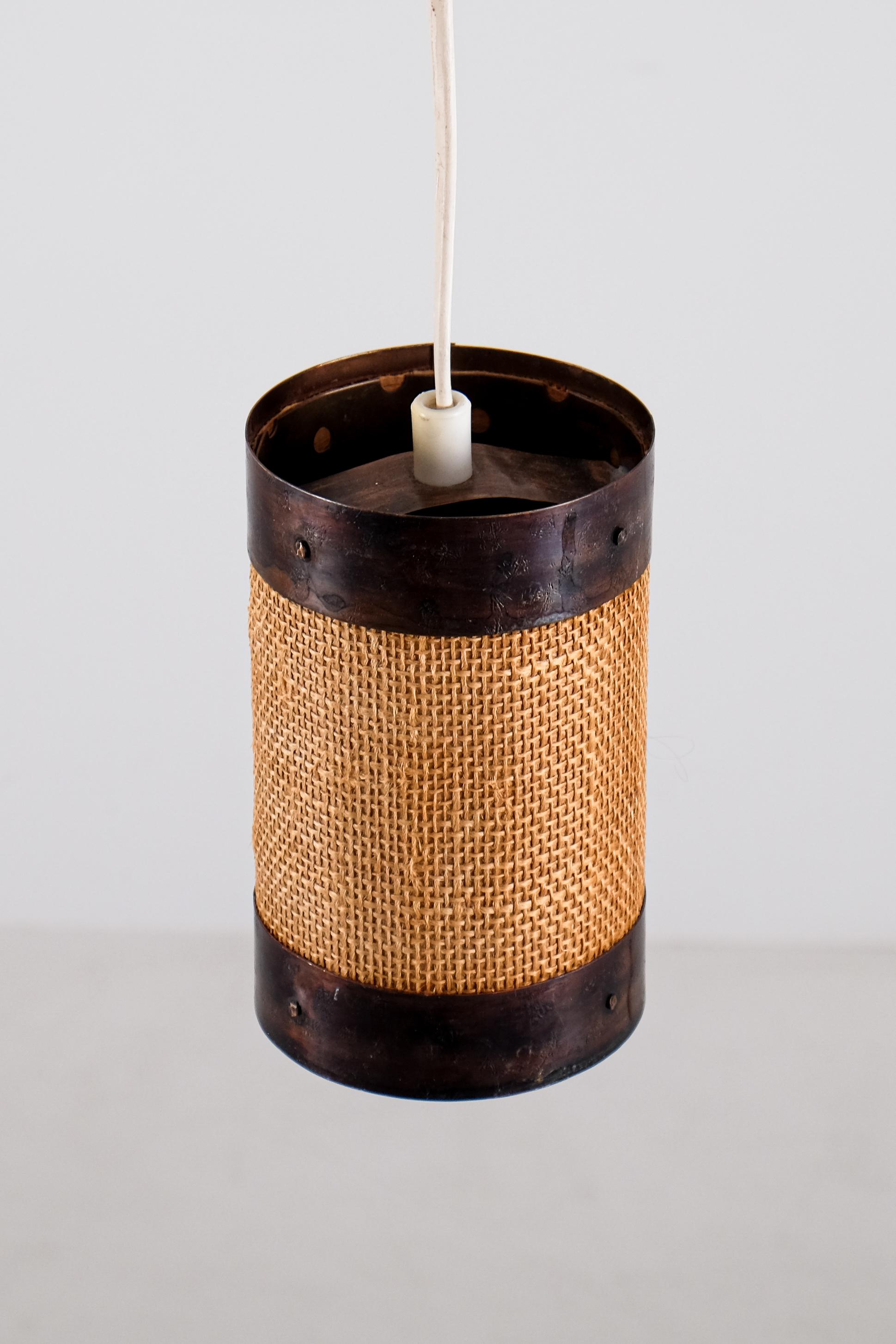 Fine XX secolo Set di 4 pendenti da soffitto in rame, Danimarca, anni '70 in vendita