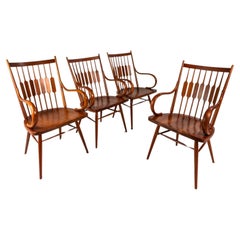 Ensemble de 4 fauteuils "Centennial" en noyer, Kipp Stewart pour Drexel, États-Unis, années 1960