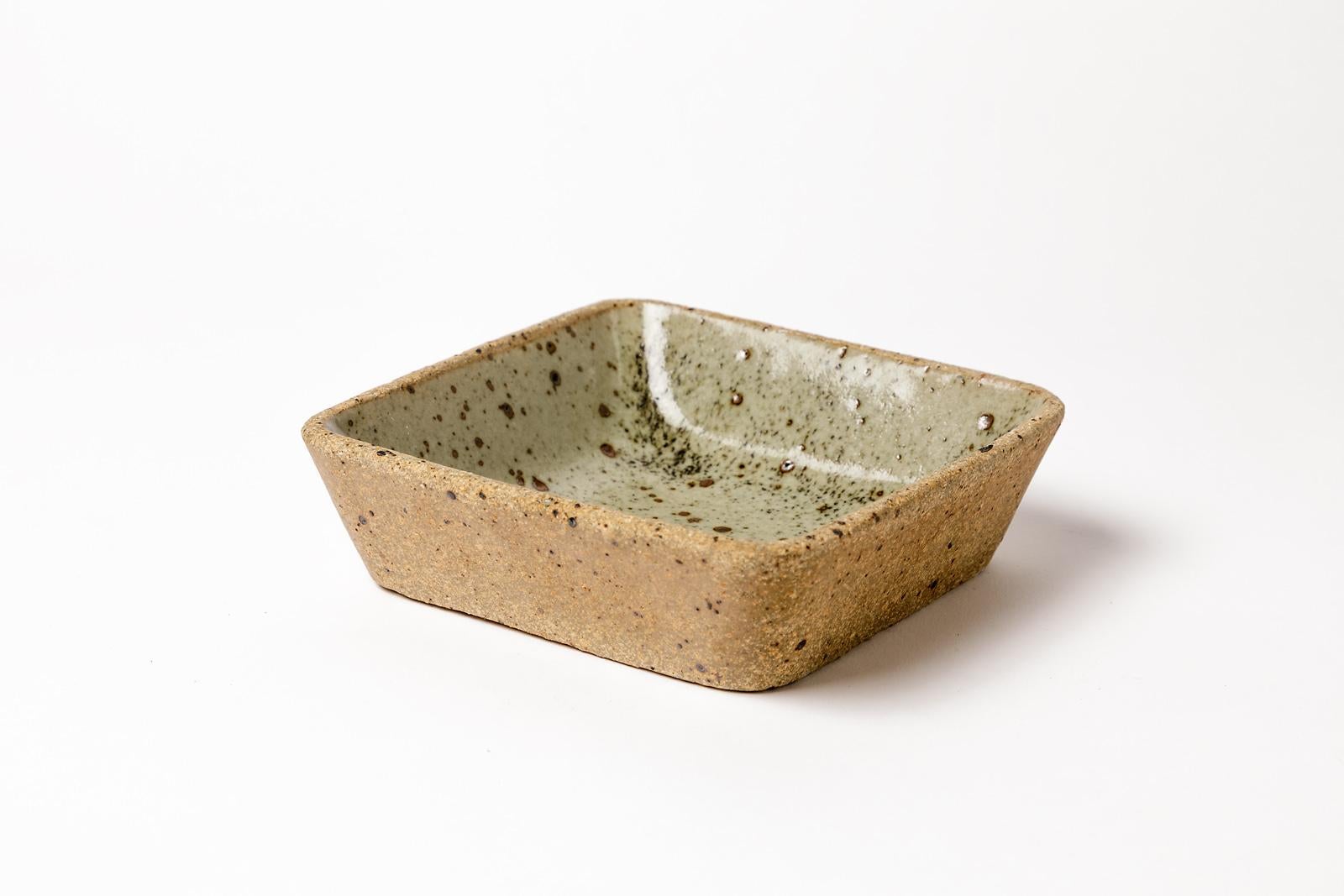 Ceramica Set di 4 tazze o piatti in ceramica marrone, grigio e blu in gres porcellanato P. Digan in vendita