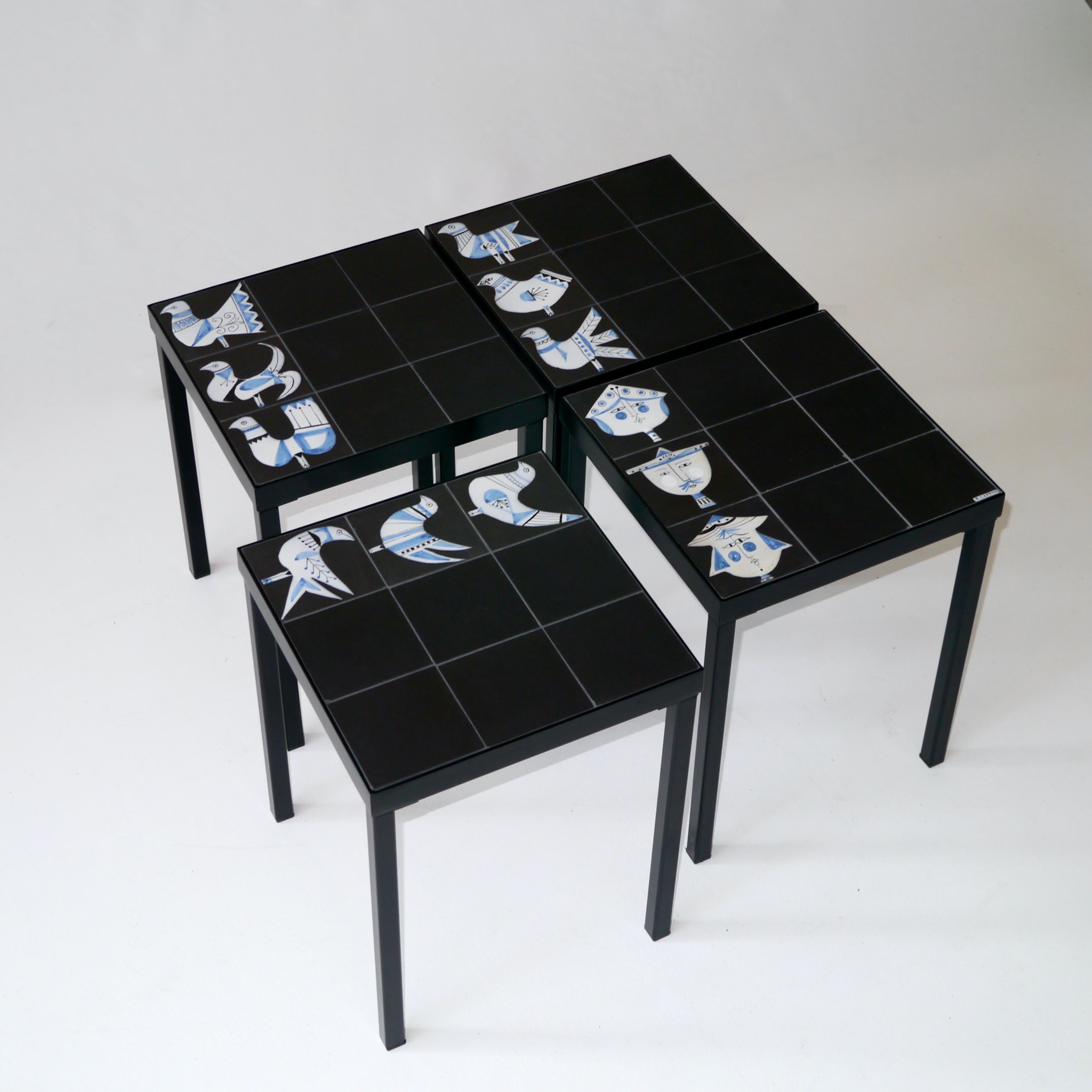 Ensemble de 4 tables d'appoint en céramique Roger Capron, Vallauris, vers 1960 en vente 4