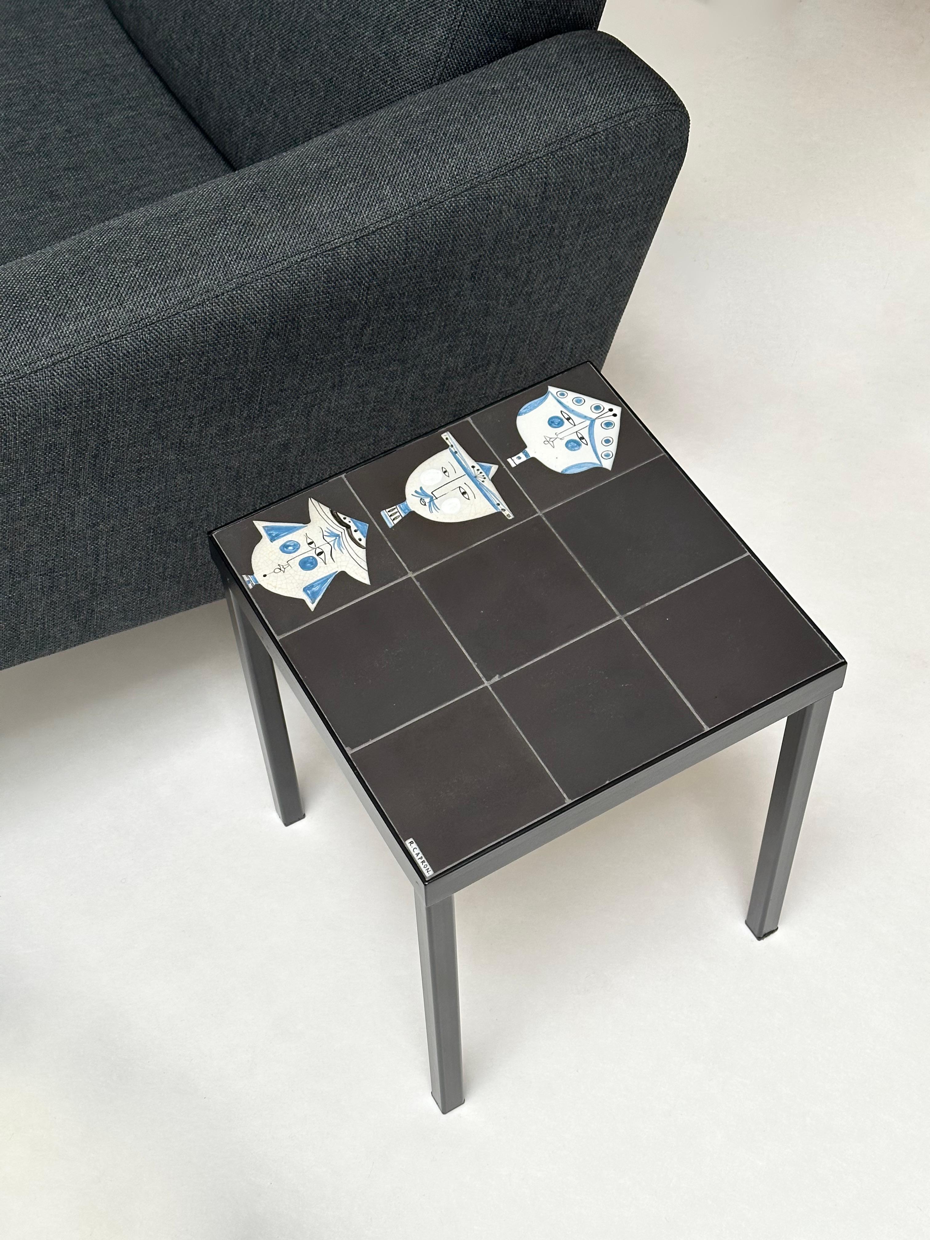 Ensemble de 4 tables d'appoint en céramique Roger Capron, Vallauris, vers 1960 en vente 5