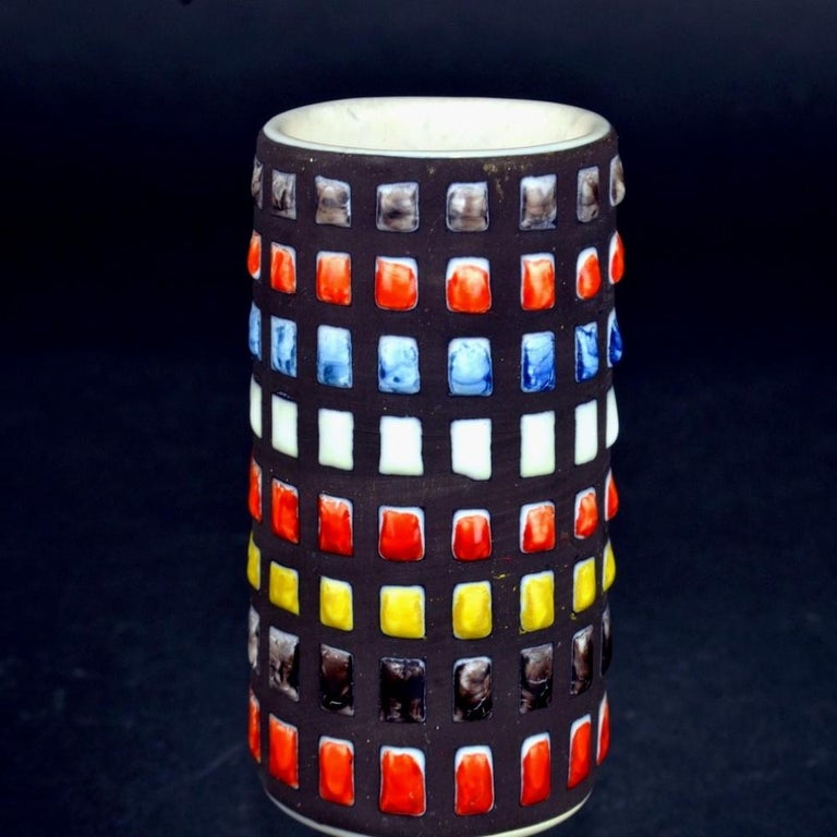 Set of 4 Ceramic Mugs with Cobblestones by Roger Capron For Sale at 1stDibs