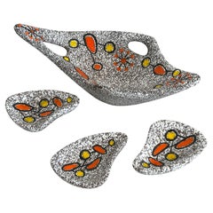 Ensemble de 4 pièces en céramique de Dominique Marino, Le Vaucour, Vallauris, vers 1960