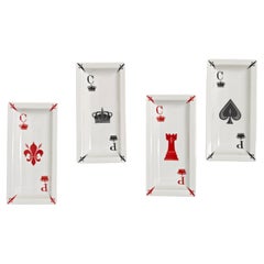Set von 4 Emptier aus Keramiktaschen aus Keramik von Cesare Paciotti Design Italien 1970/80 Vintage