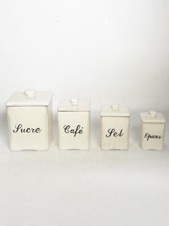 Set of 4 Ceramic Spices Boxes, France, 1960s