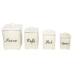 Set of 4 Ceramic Spices Boxes, France, 1960s
