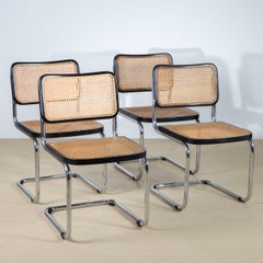 Set of 4 "Cesca" Cantilever Chairs by Marcel Breuer, Italy, 1980s