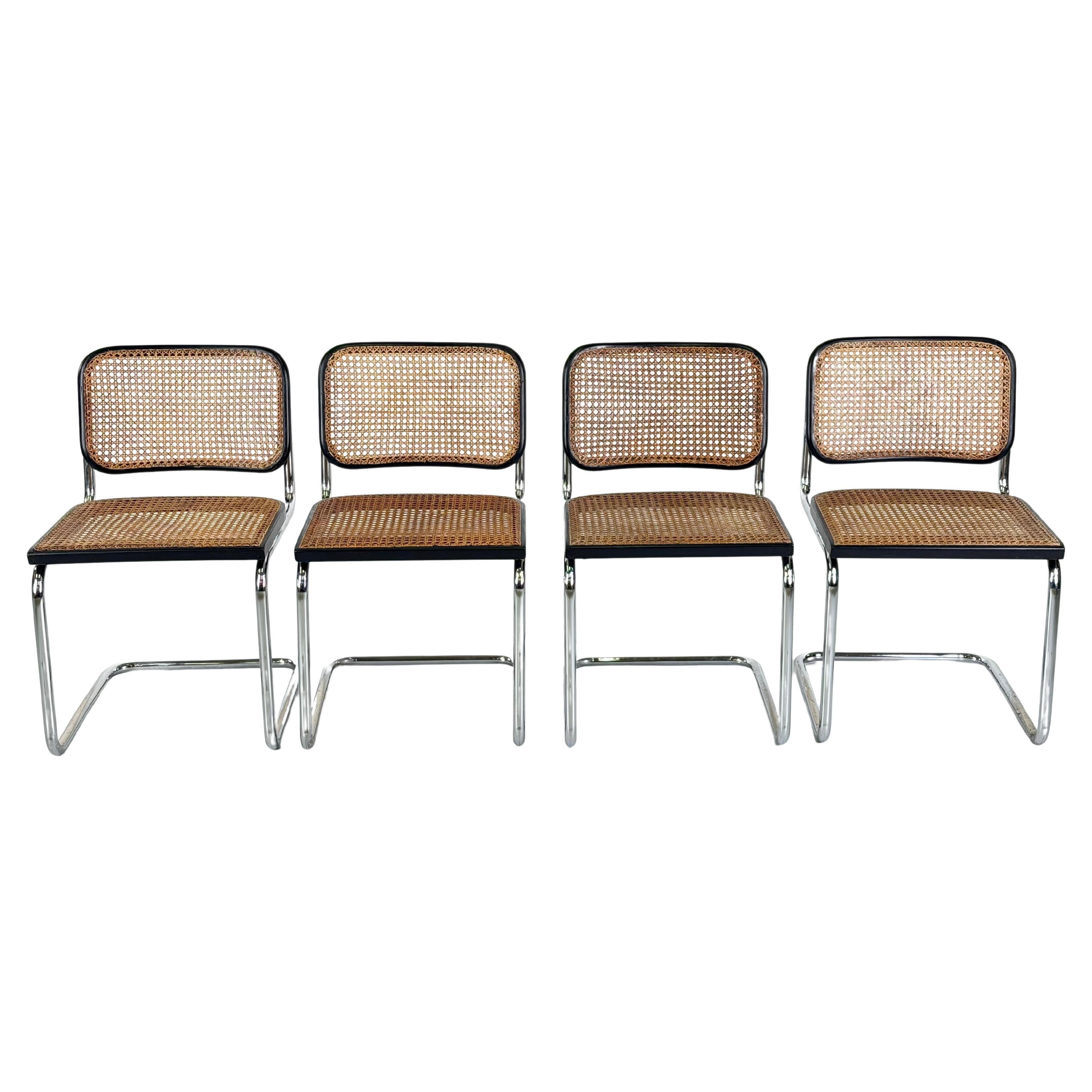 Set of 4 Cesca chairs by Marcel Breuer for Gavina - 1960s