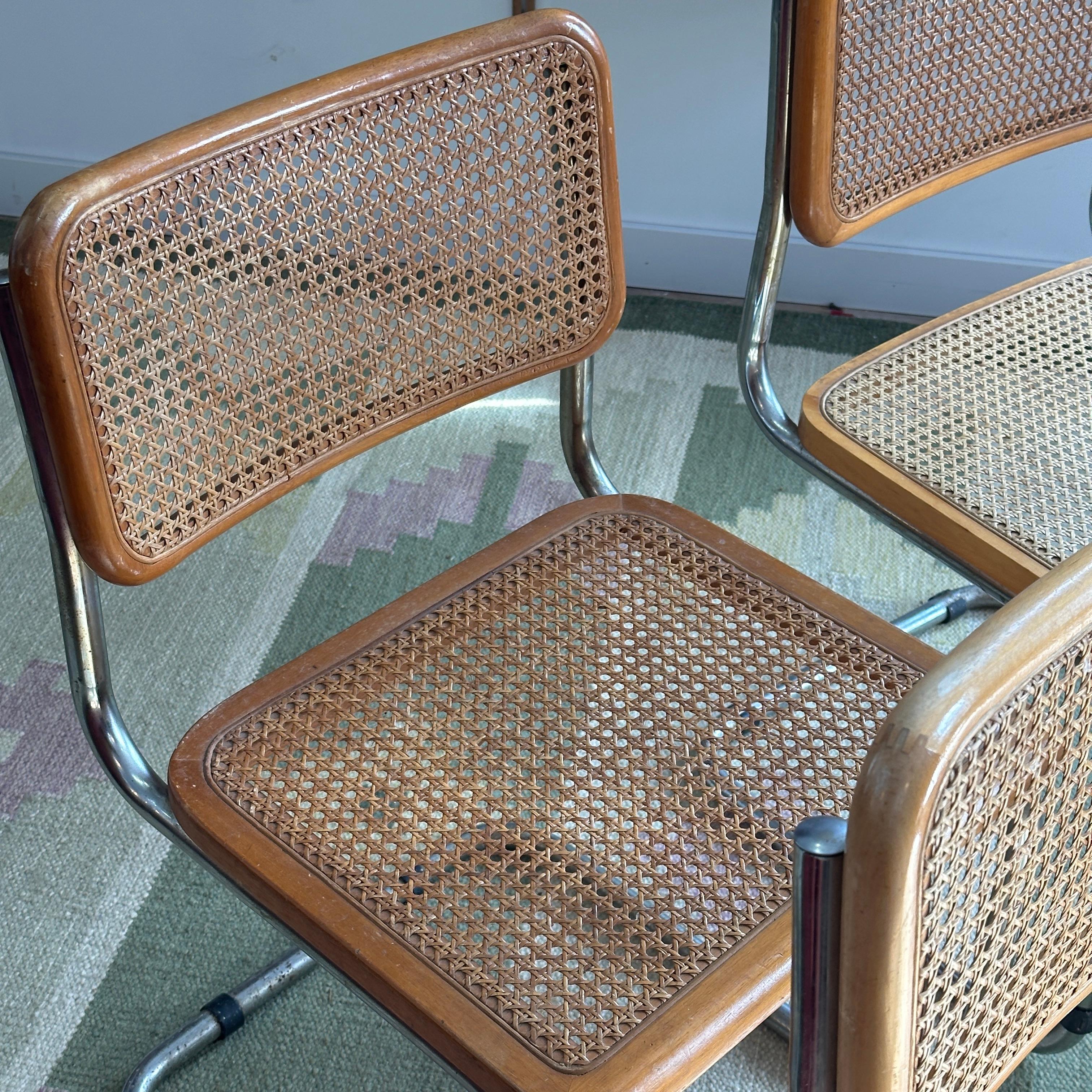 Late 20th Century Set of 4 Cesca Chairs
