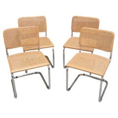 Ensemble de 4 chaises de salle à manger Cesca dans le style de Marcel Breuer