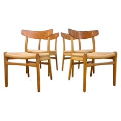 Ensemble de 4 chaises Ch-23 Hans J. Wegner pour Carl Hansen & Son:: Danemark:: années 1950