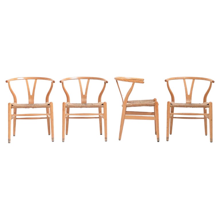 Set of 4 CH24 Wishbone Dining Chairs by Hans Wegner for Carl Hansen and Søn  For Sale at 1stDibs