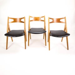 Set of 4 CH29 Sawbuck Dining Chairs by Hans Wegner for Carl Hansen & Søn