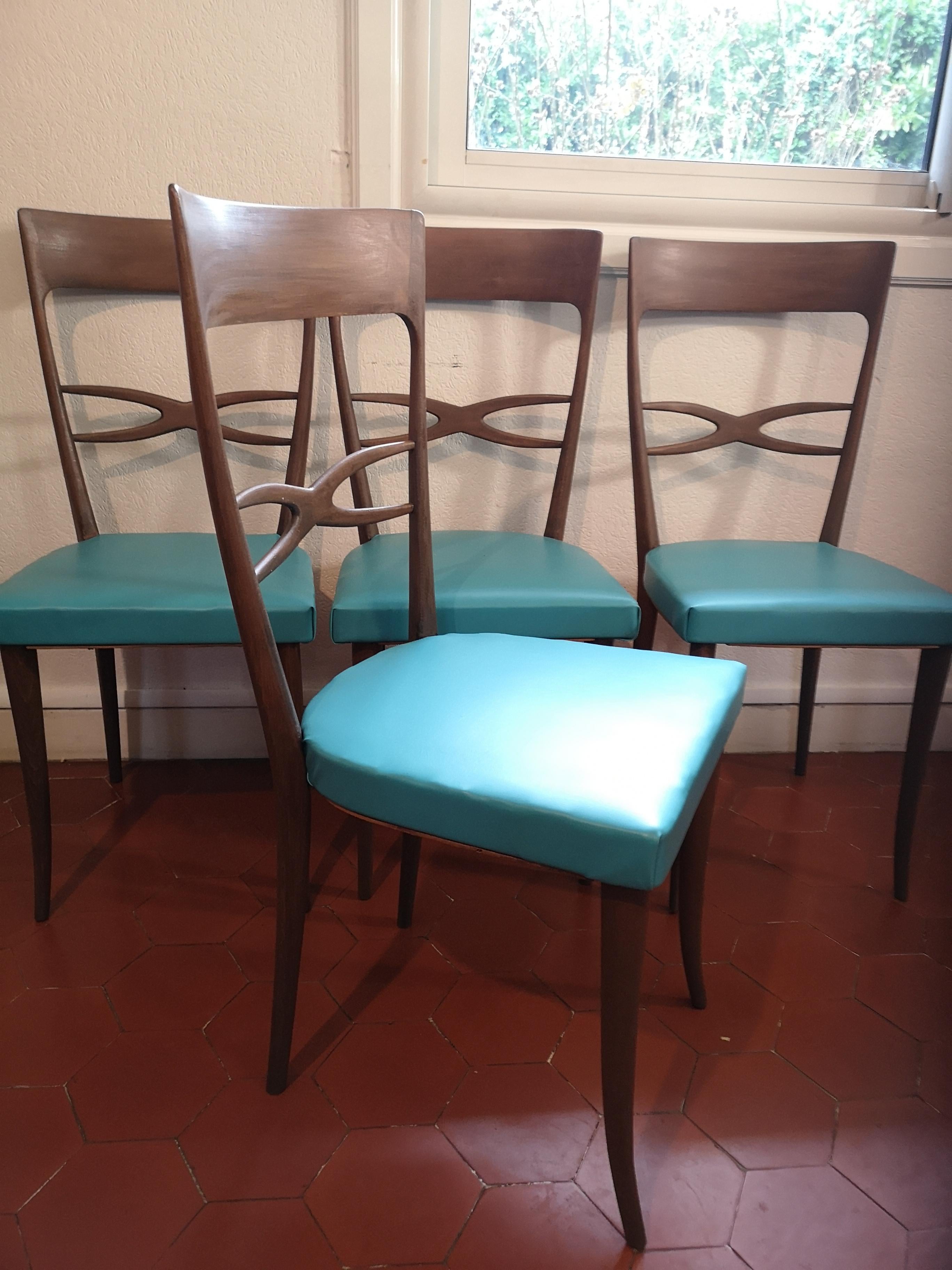 Mid-Century moderno set di 4 sedie di Melchior BEGA circa 1950 in vendita