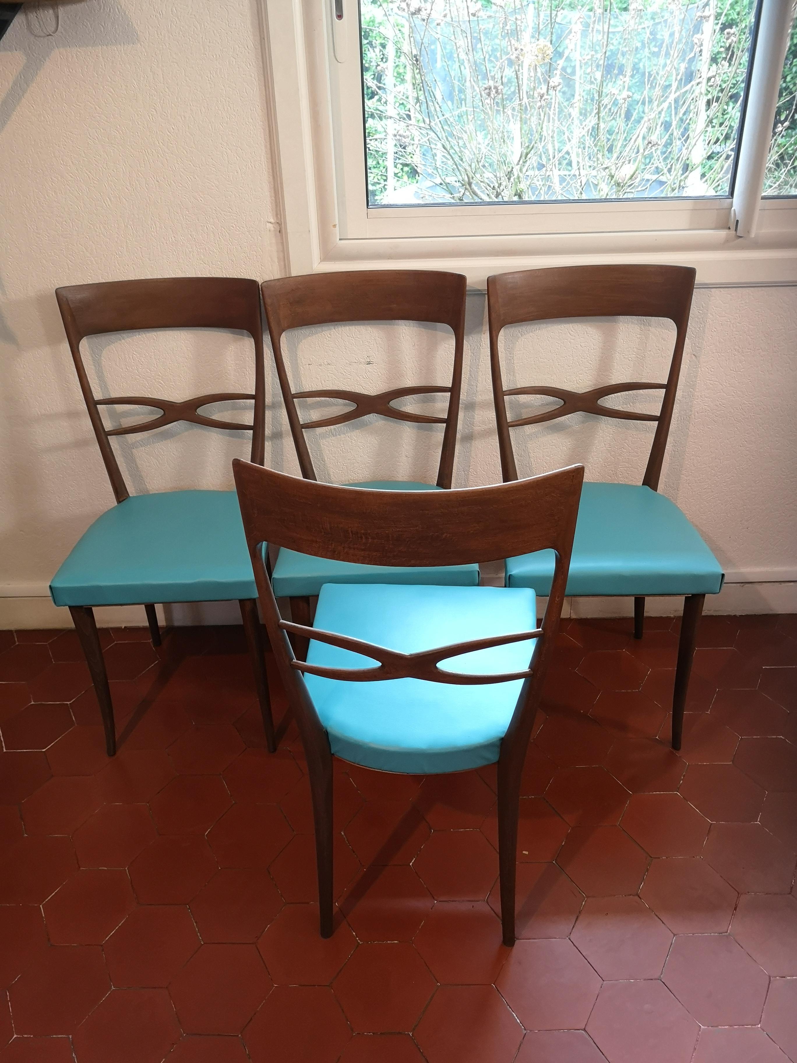Faggio set di 4 sedie di Melchior BEGA circa 1950 in vendita