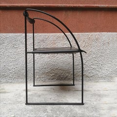 Set of 4 Chair "Patoz" by Francesco Soro for ICF in Steel Black and Leather