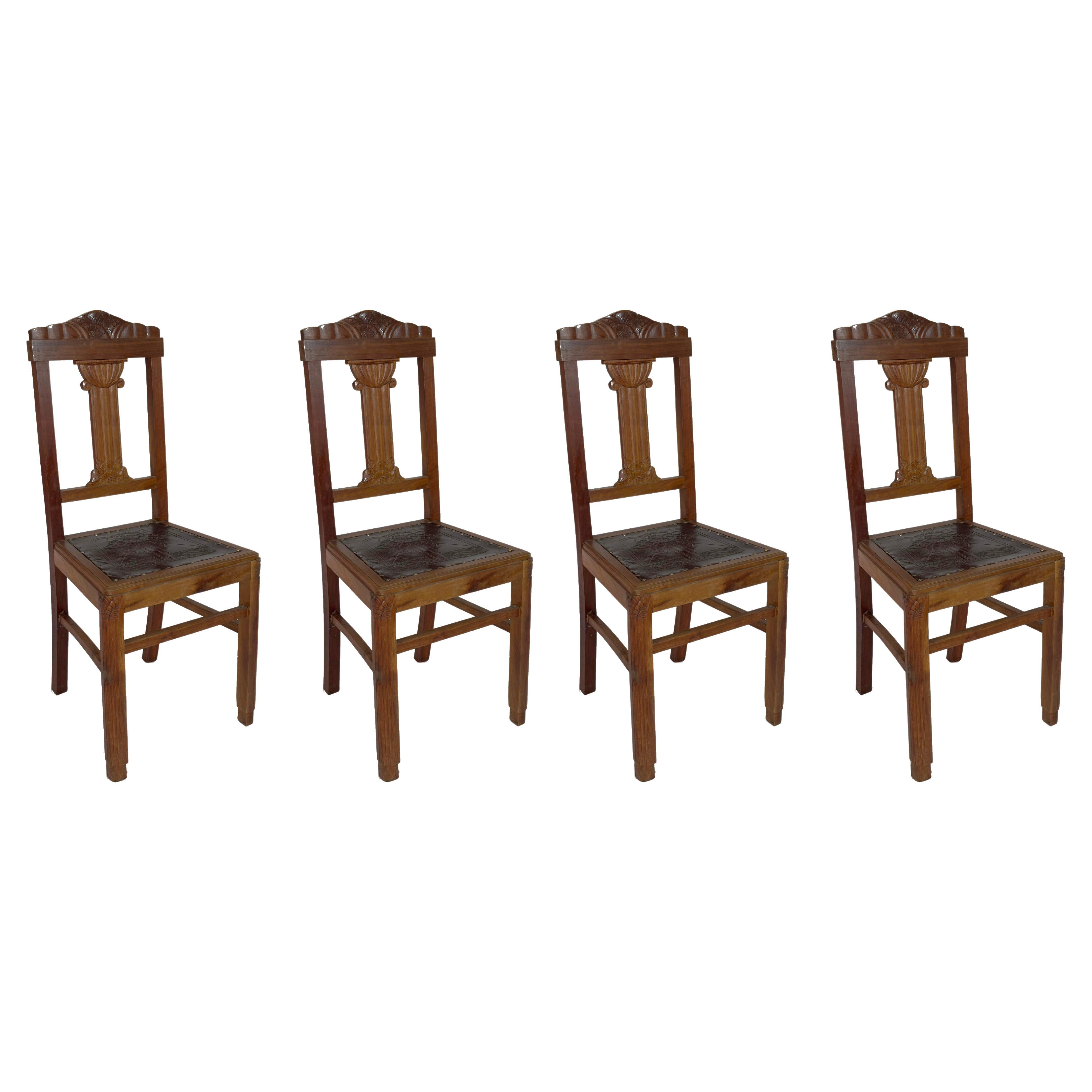 Set of 4 Chairs, 20th Century Art Deco